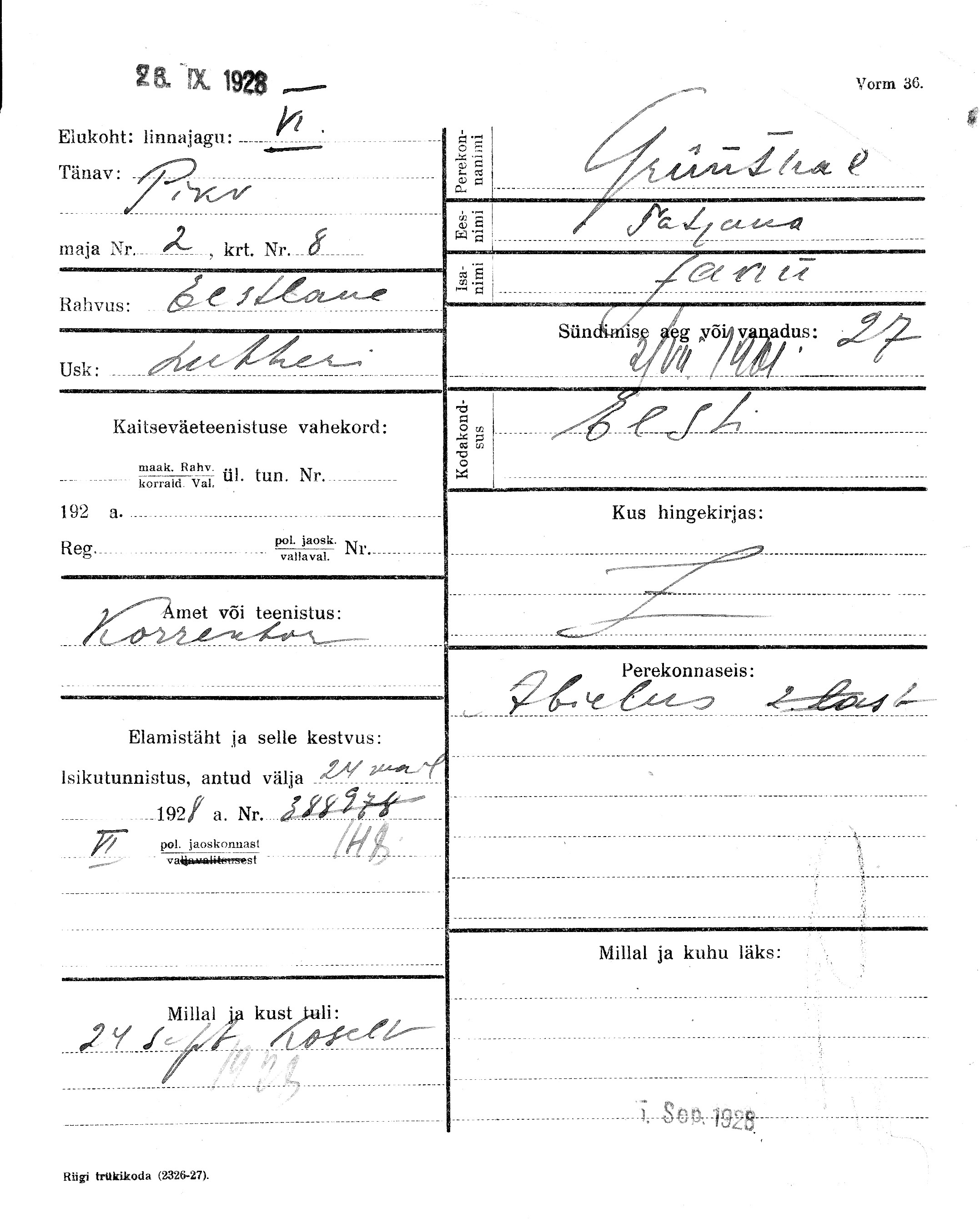 Grünthal, Tatjana, Jaan