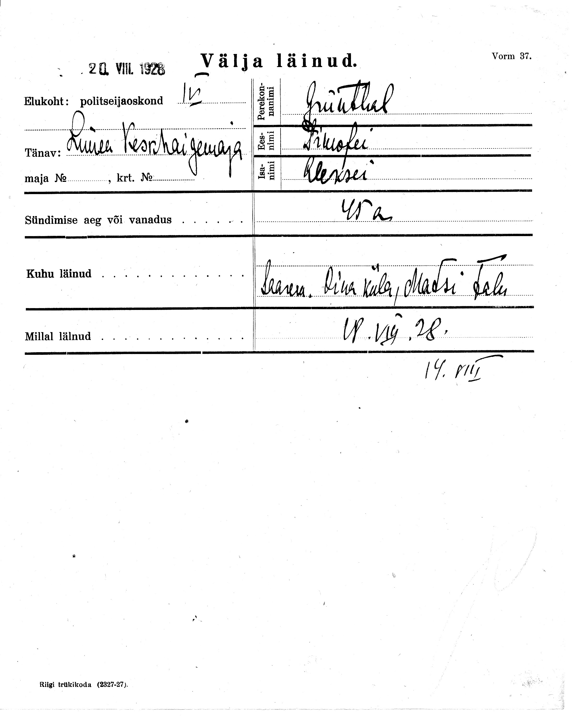 Grünthal, Timofei, Aleksei