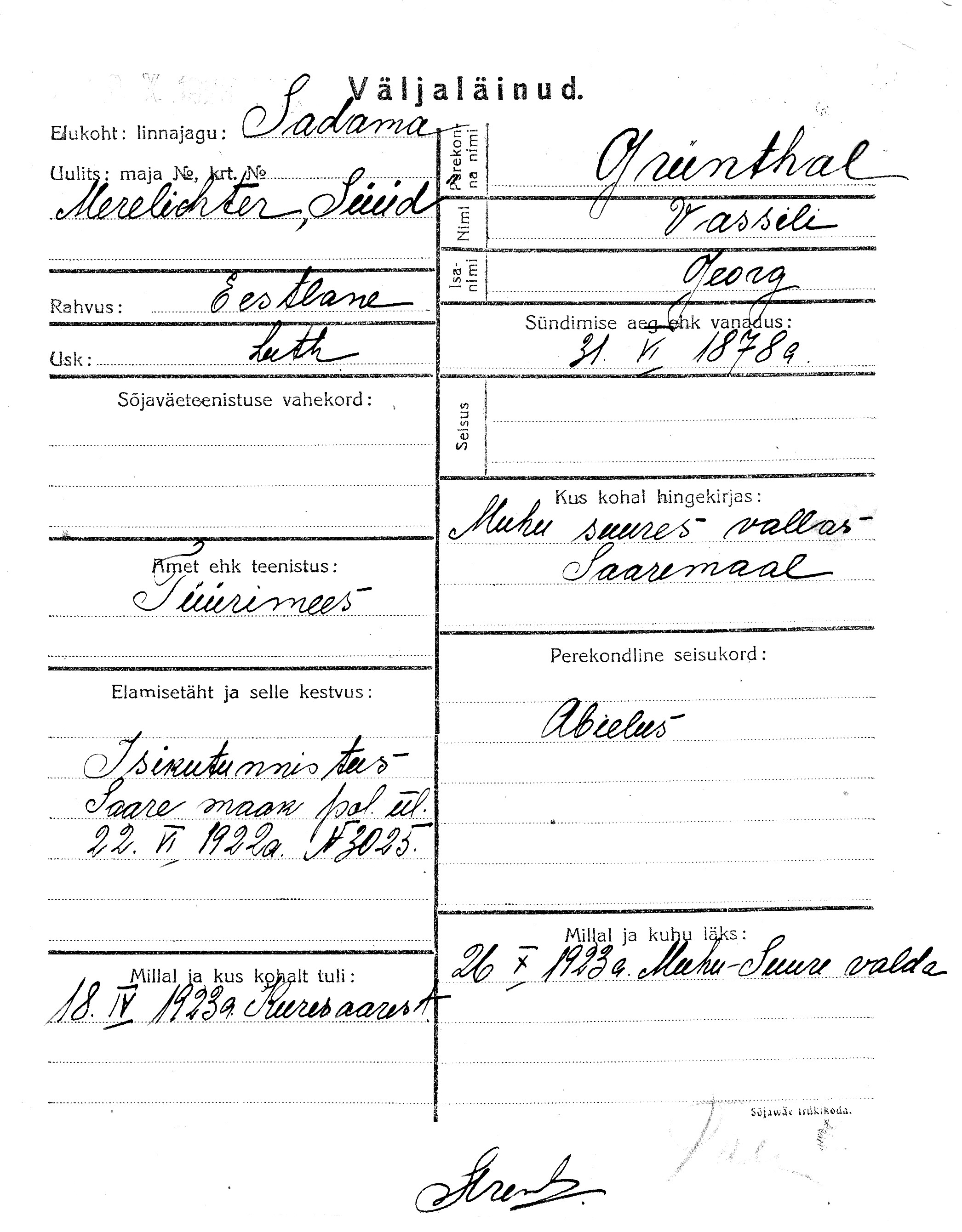 Grünthal, Vassili, Georg