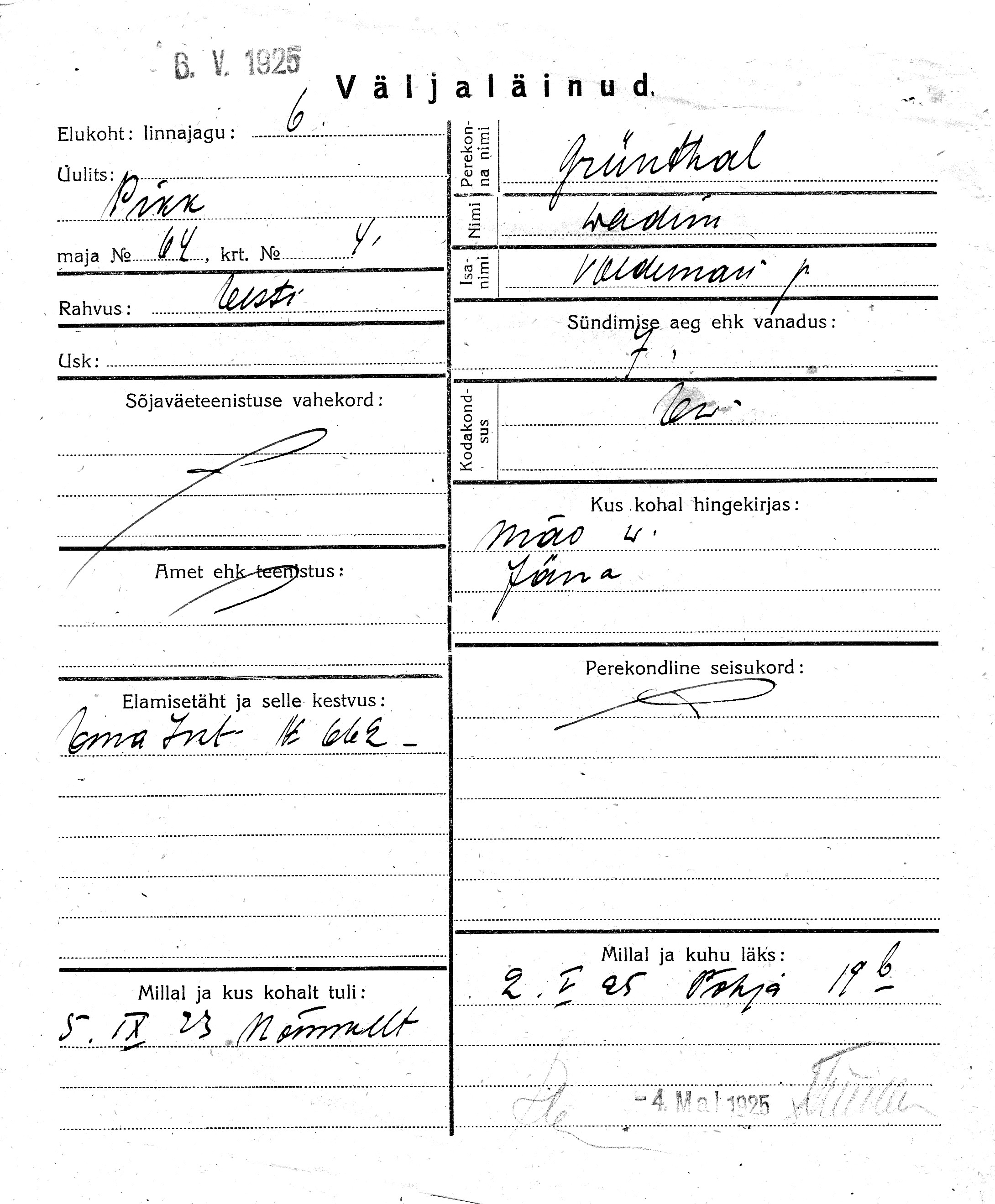 Grünthal, Wadim, Voldemar