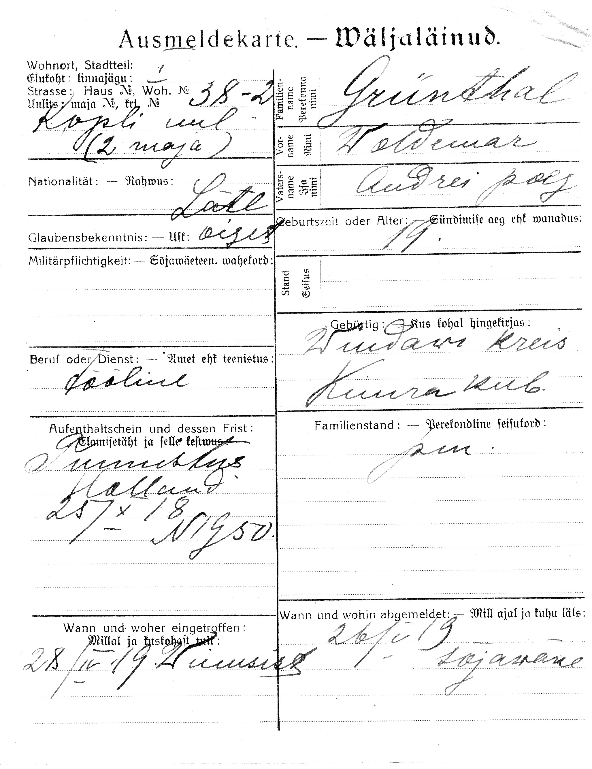 Grünthal, Woldemar, Andrei