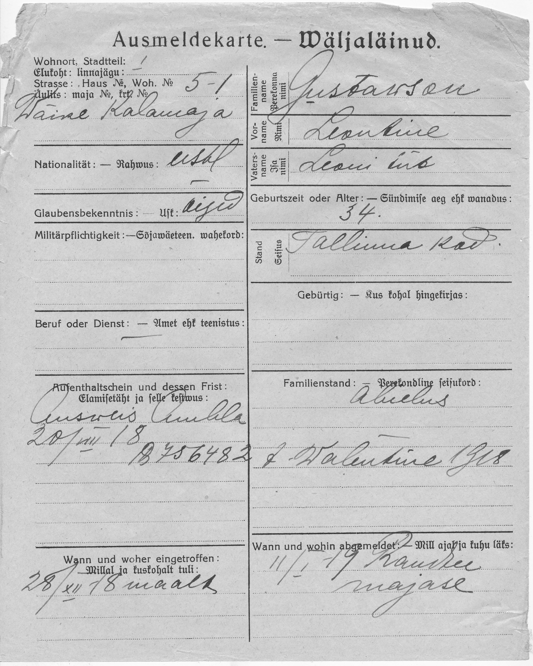 Gustawson, Leontine, Leon