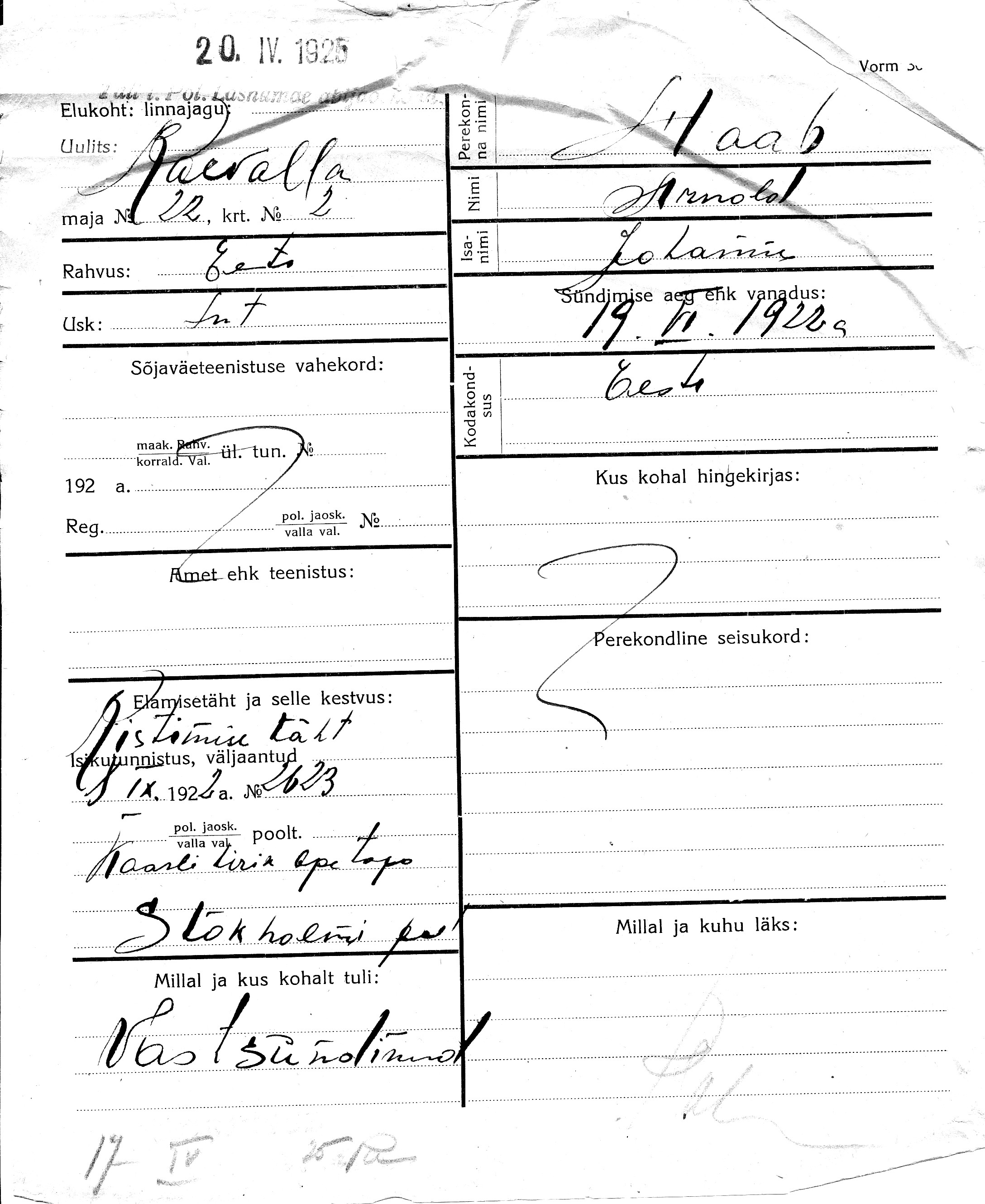 Haab, Arnold, Johann