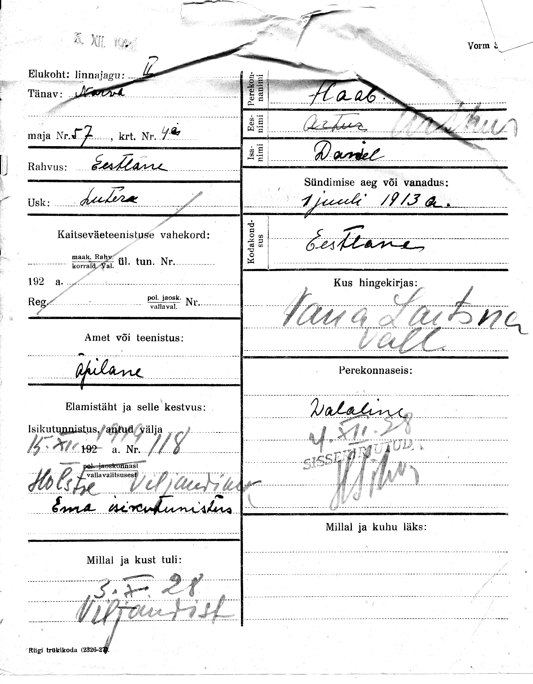 Haab, Arthur, Daniel