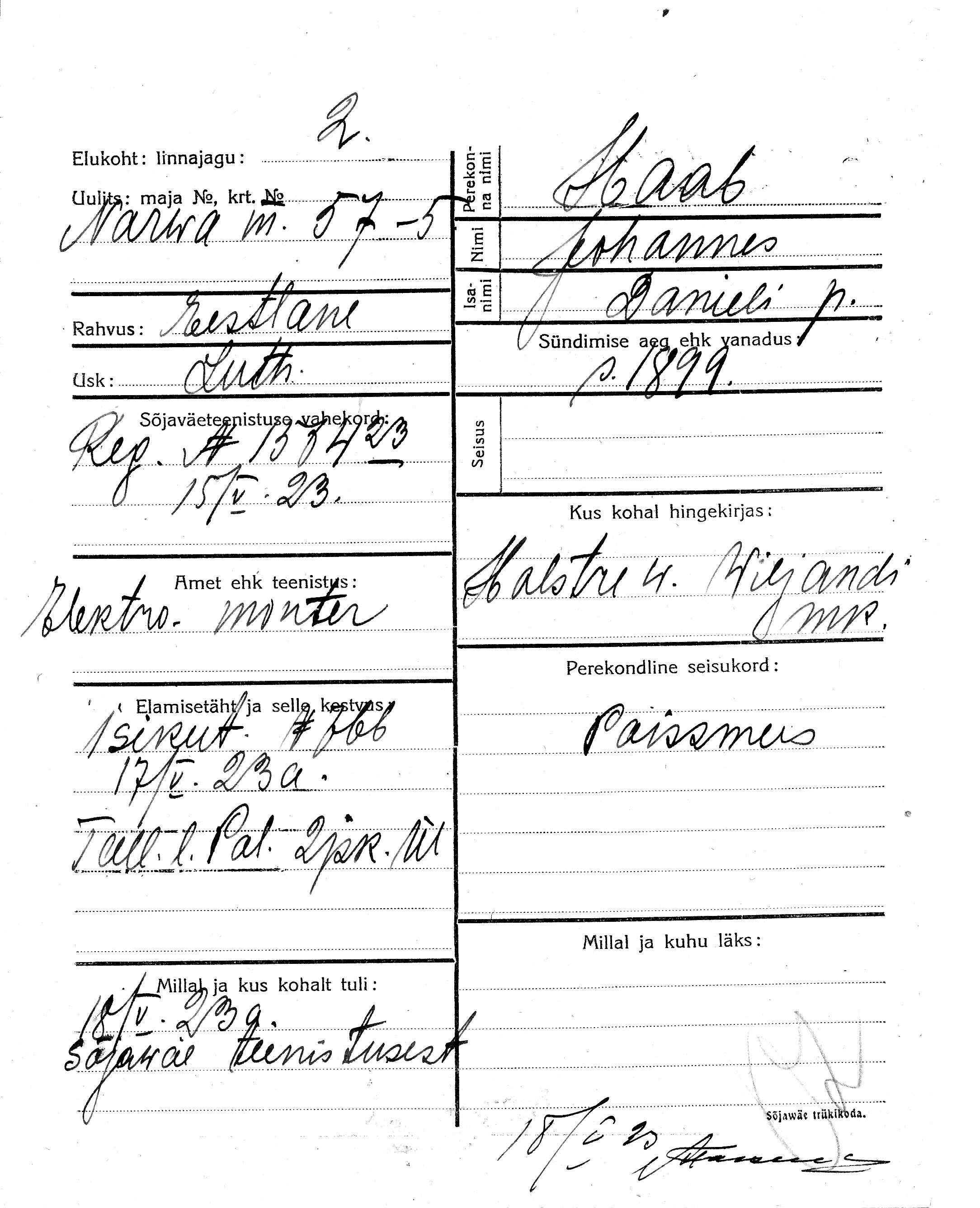 Haab, Johannes, Daniel