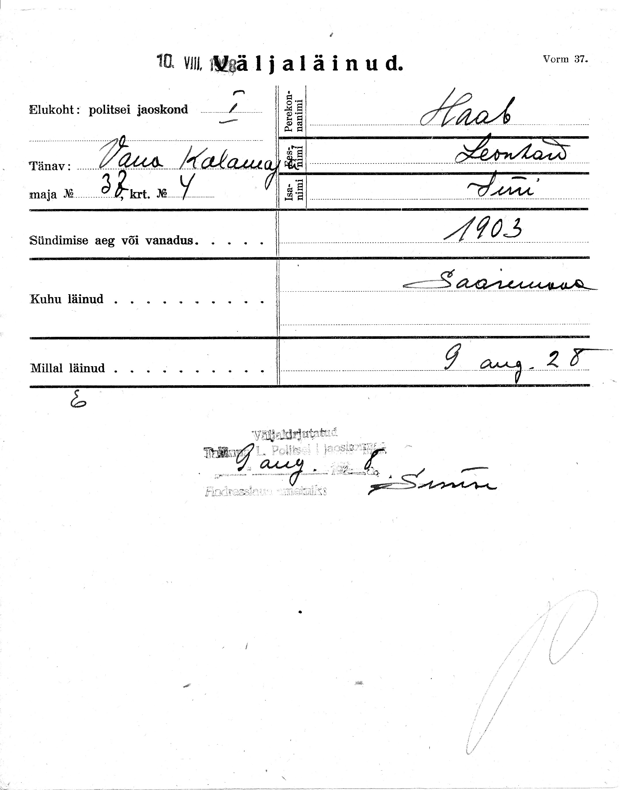 Haab, Leonhard, Jüri