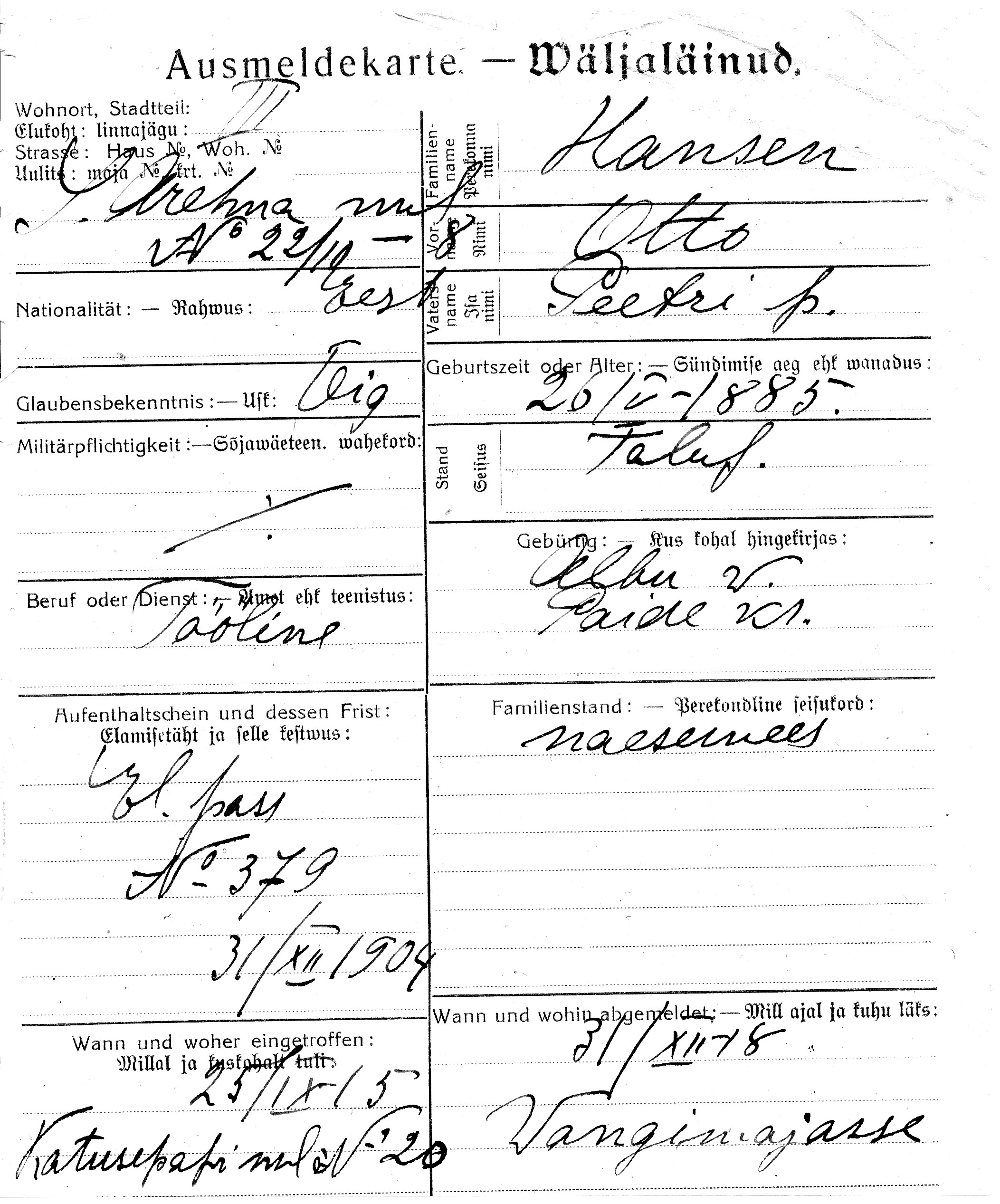 Hansen, Otto, Peeter