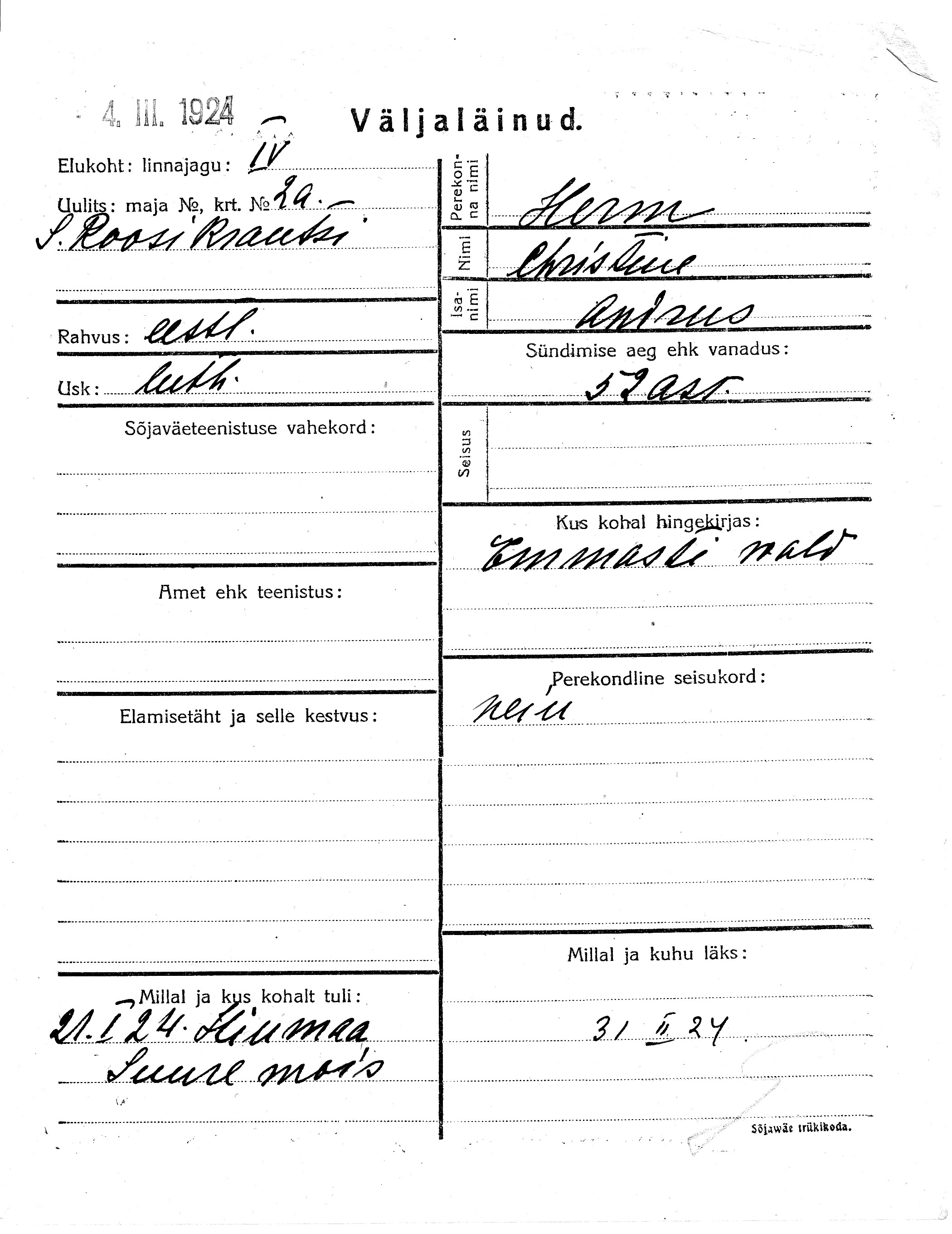 Herm, Christine, Andrus