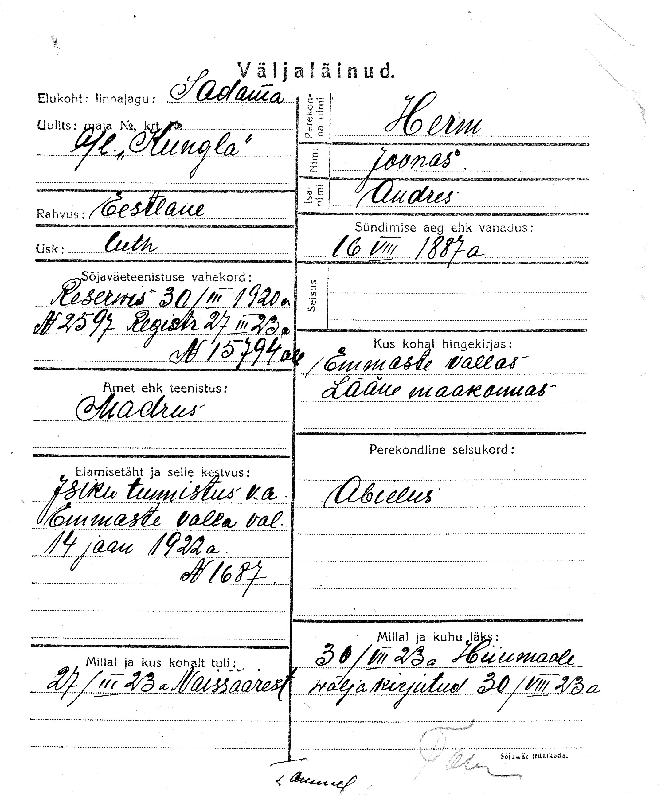 Herm, Joonas, Andres