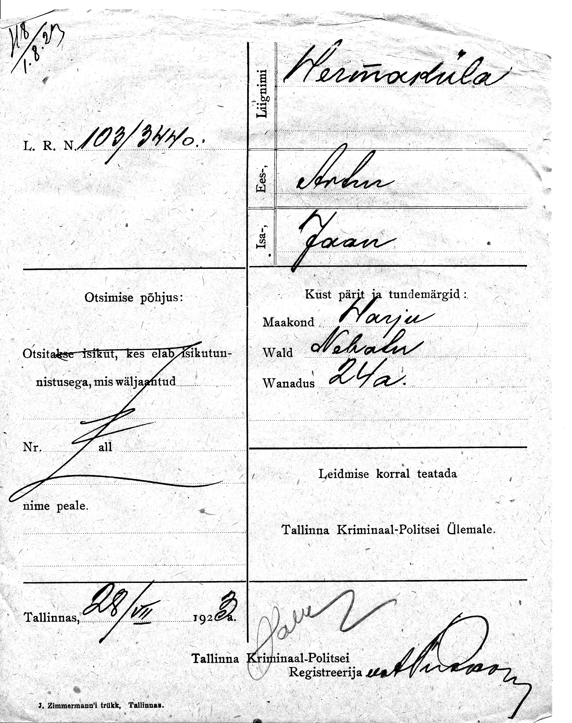 Hermaküla, Artur, Jaan