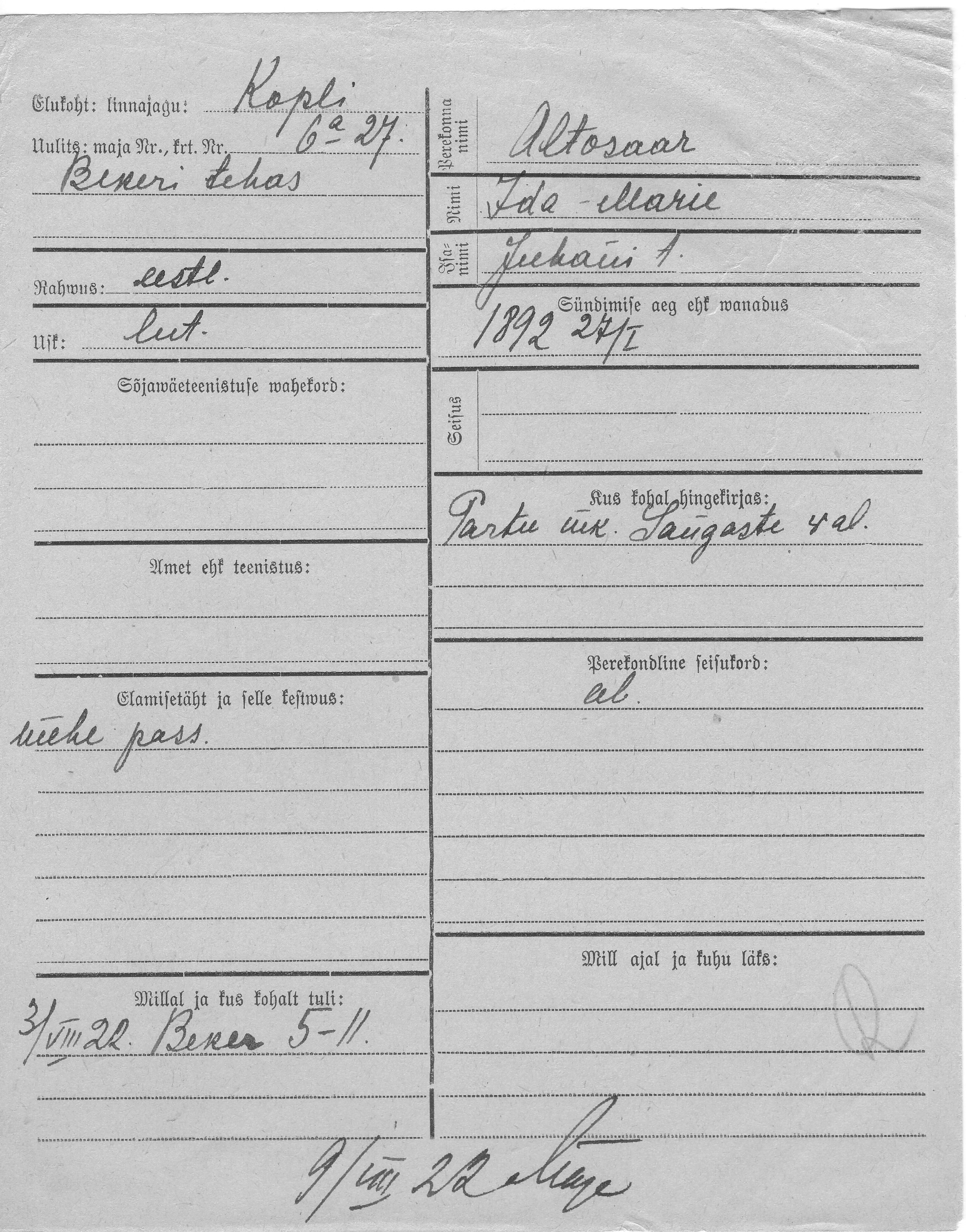 Altosaar, Ida-Marie, Juhan