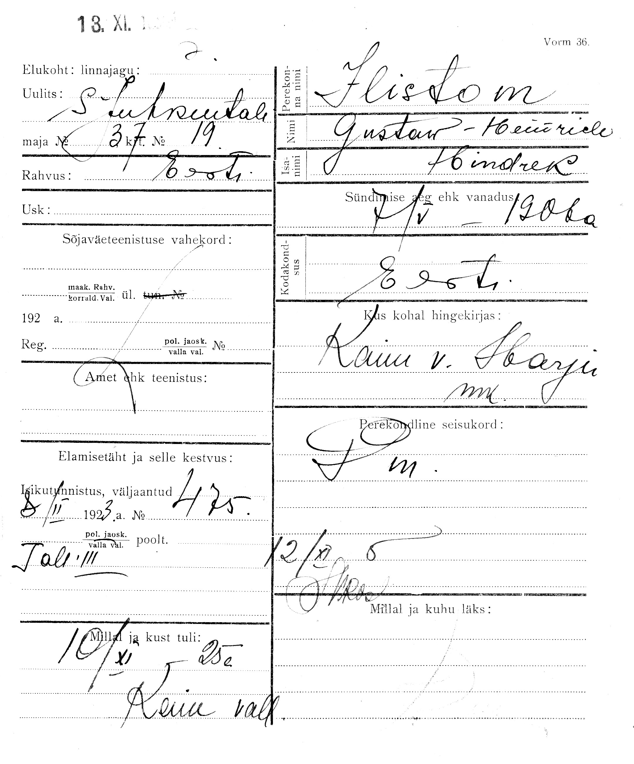 Ilistom, Gustaw-Heinrich, Hindrek