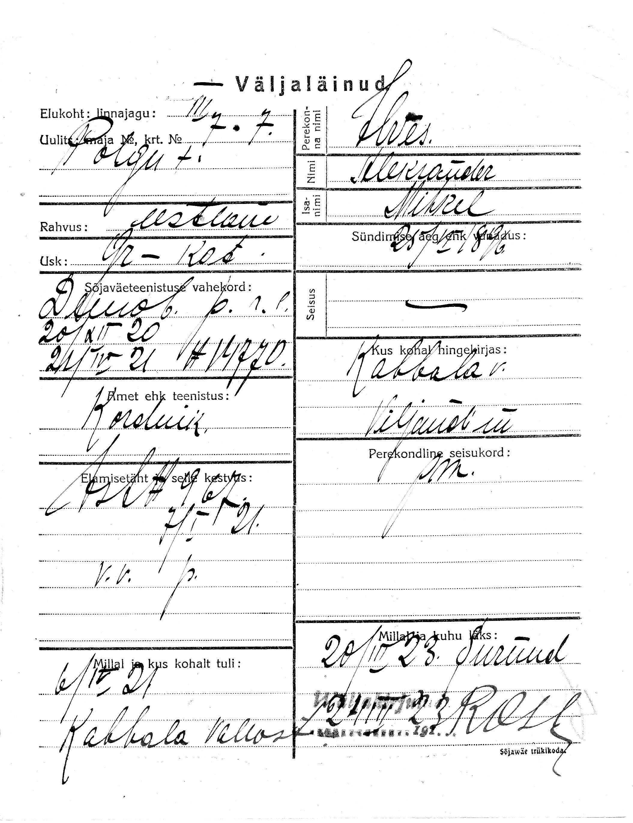 Ilves, Aleksander, Mihkel