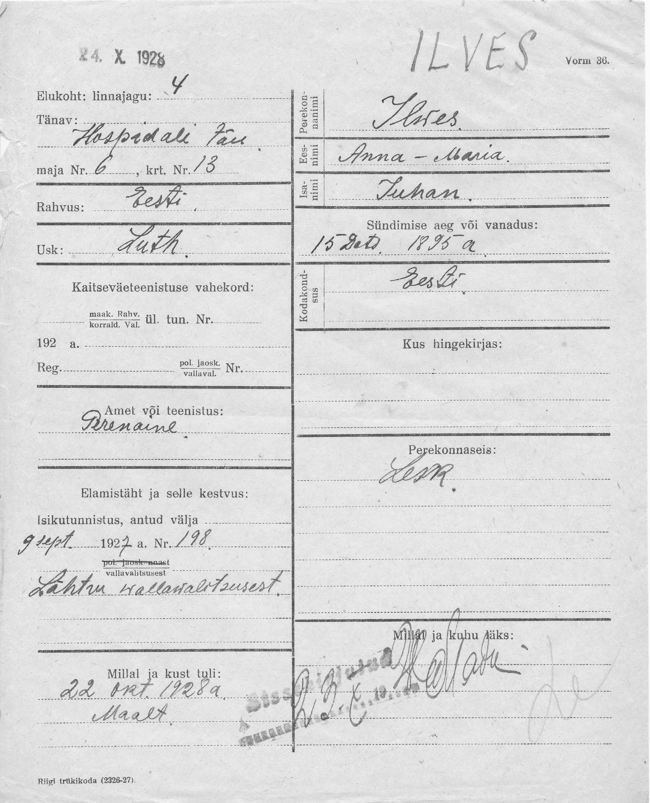 Ilves, Anna-Maria, Juhan