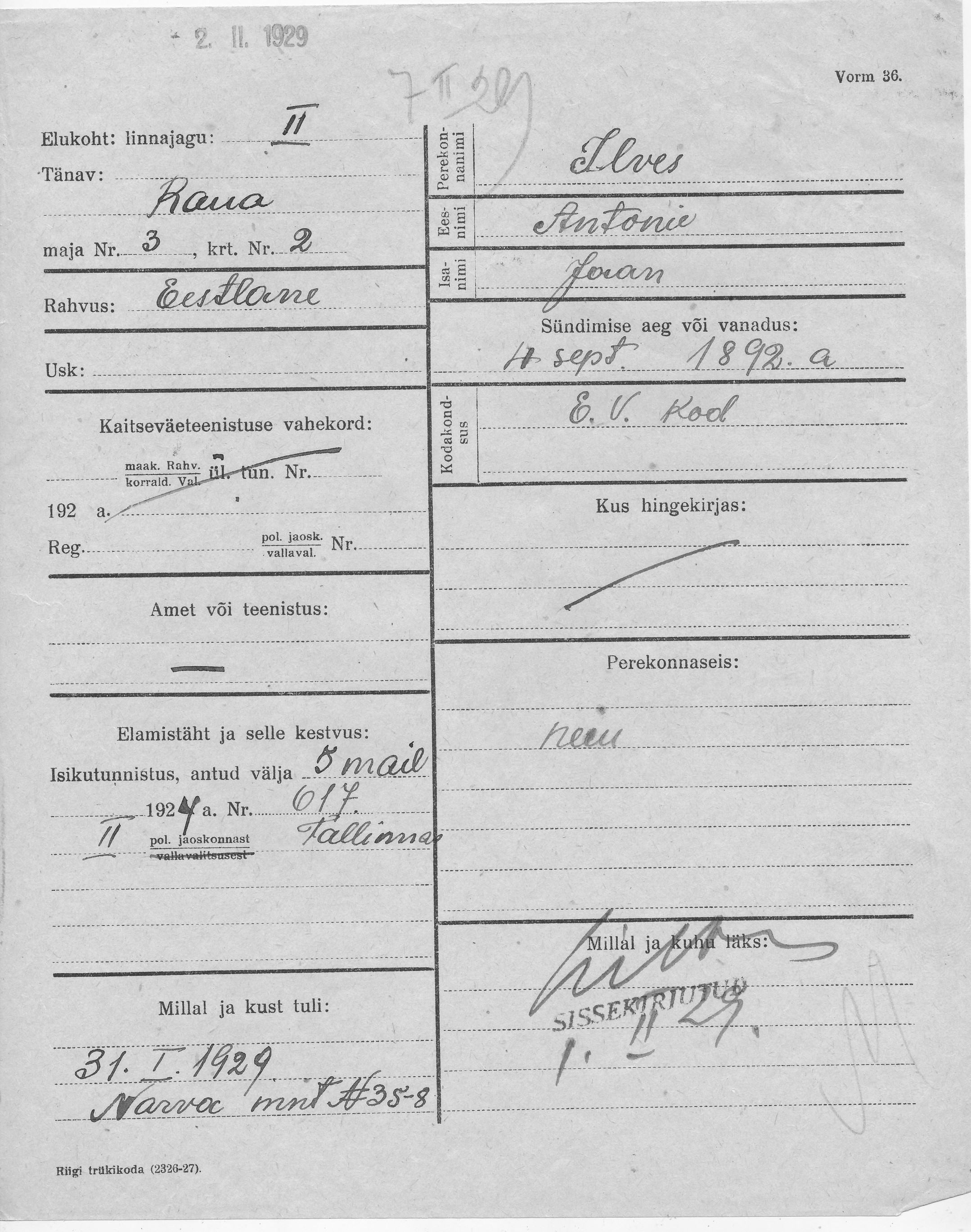 Ilves, Antonie, Jaan