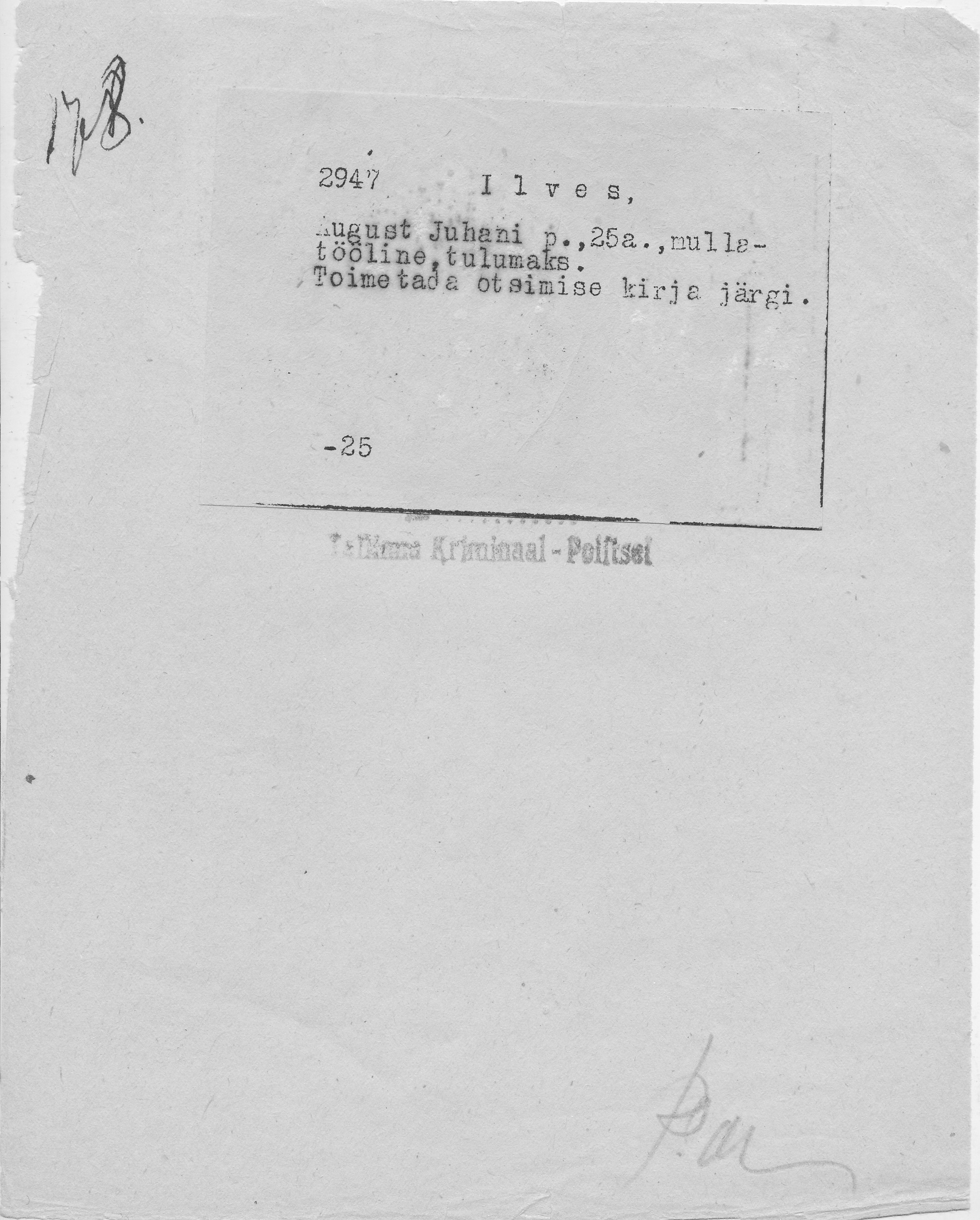 Ilves, August, Juhan