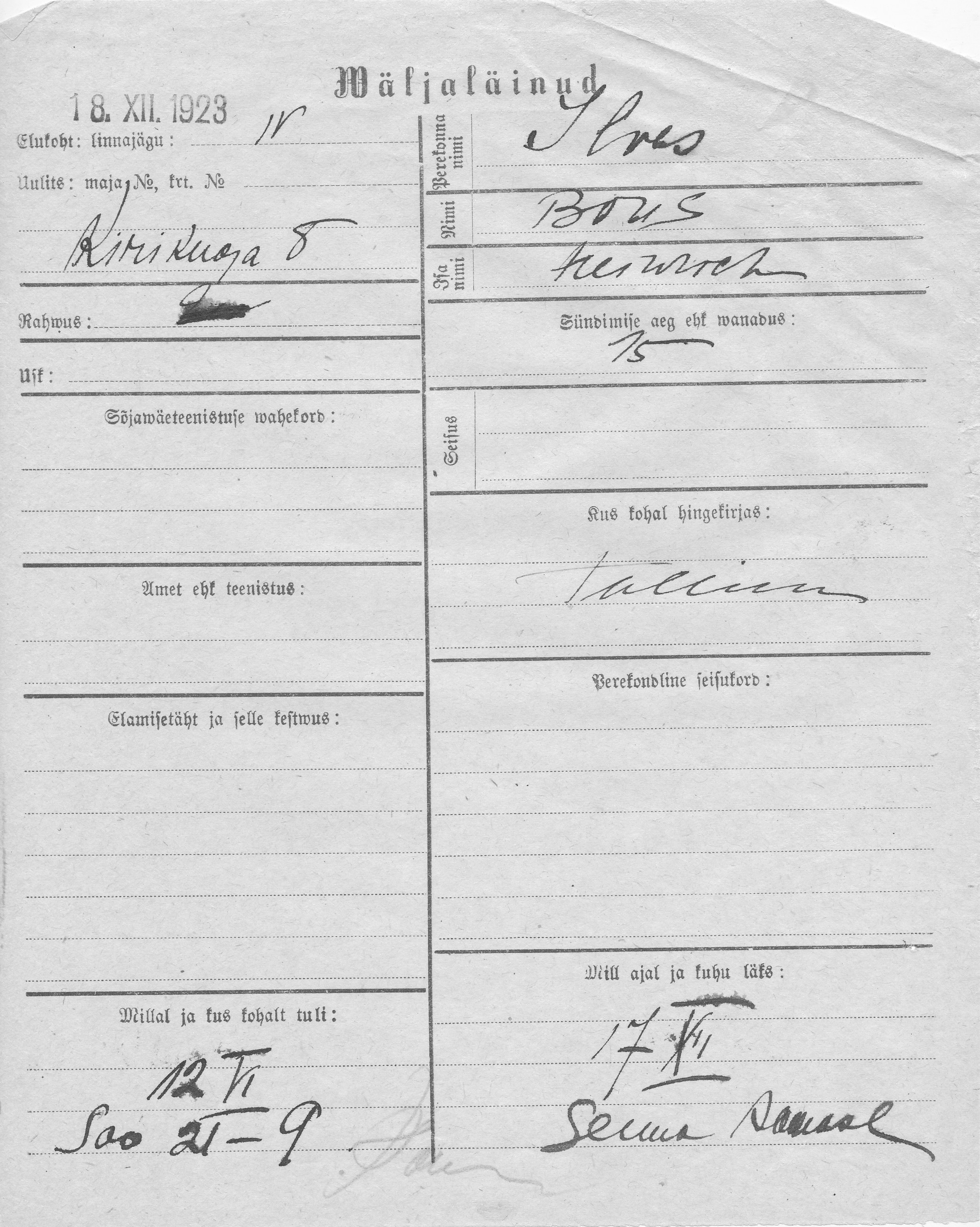 Ilves, Boris, Heinrich