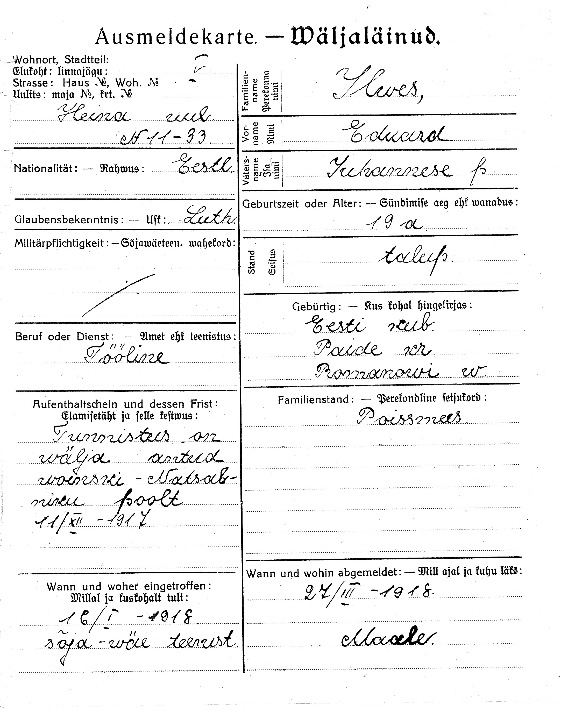 Ilves, Eduard, Juhannes