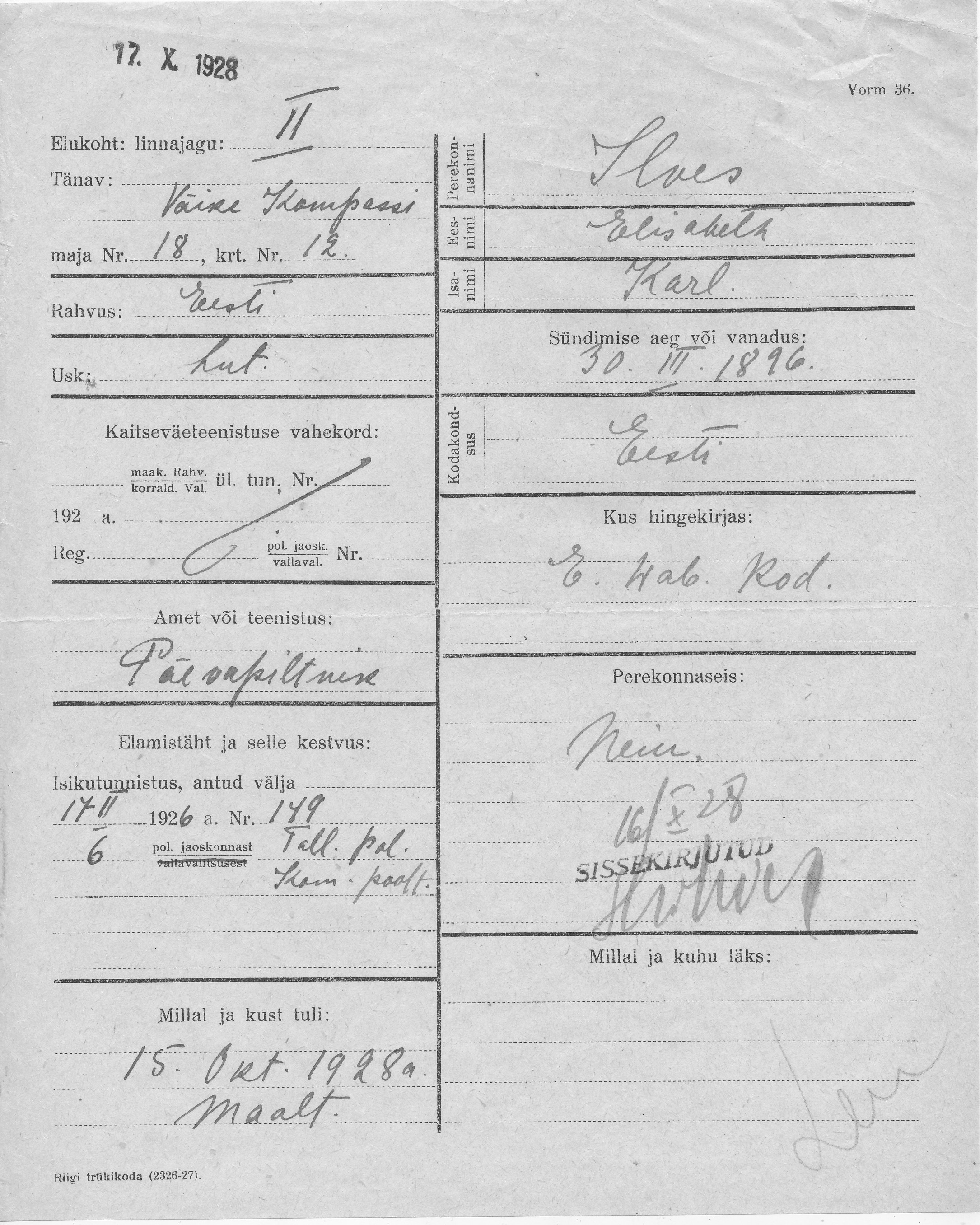 Ilves, Elisabeth, Karl