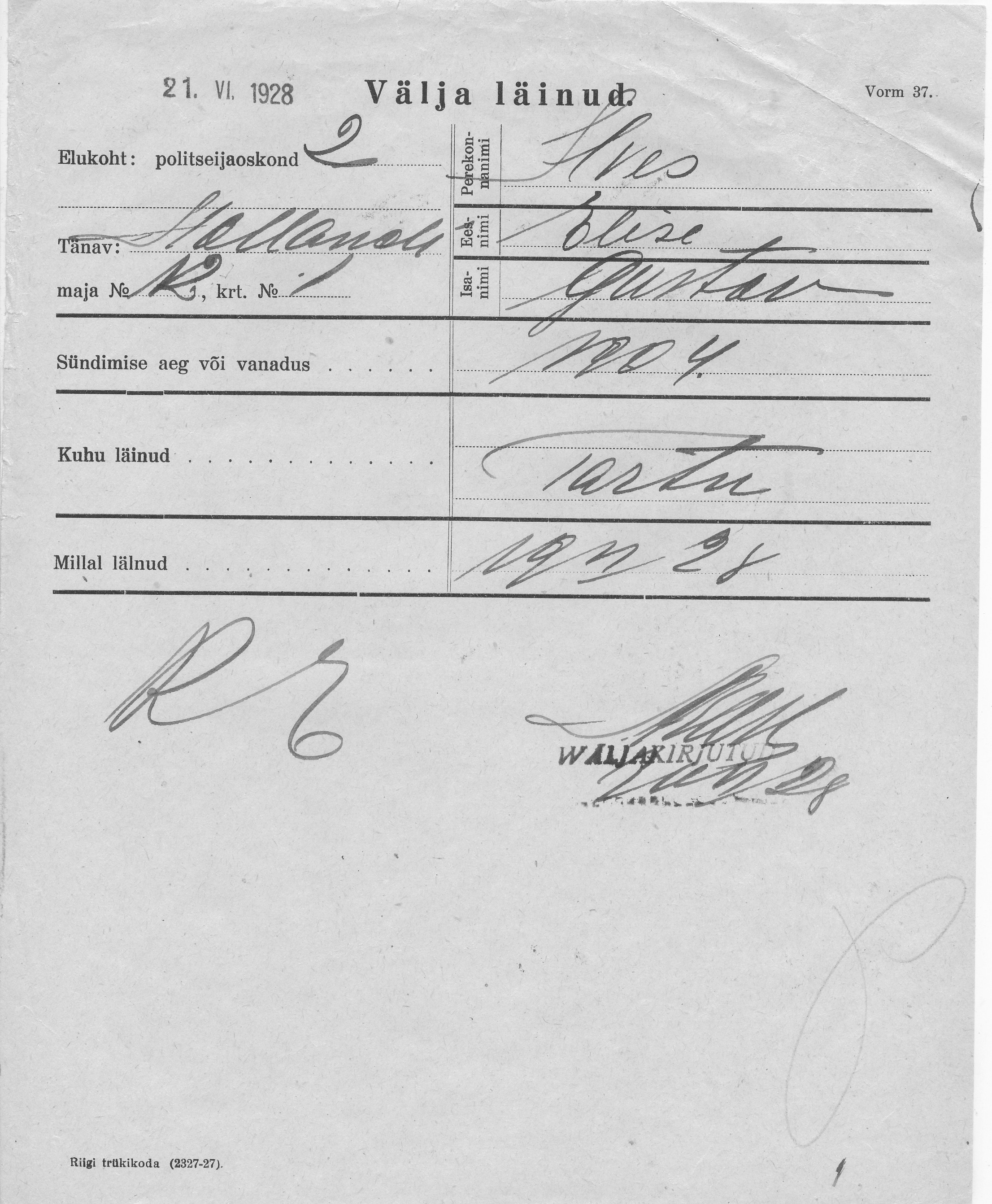 Ilves, Elise, Gustav