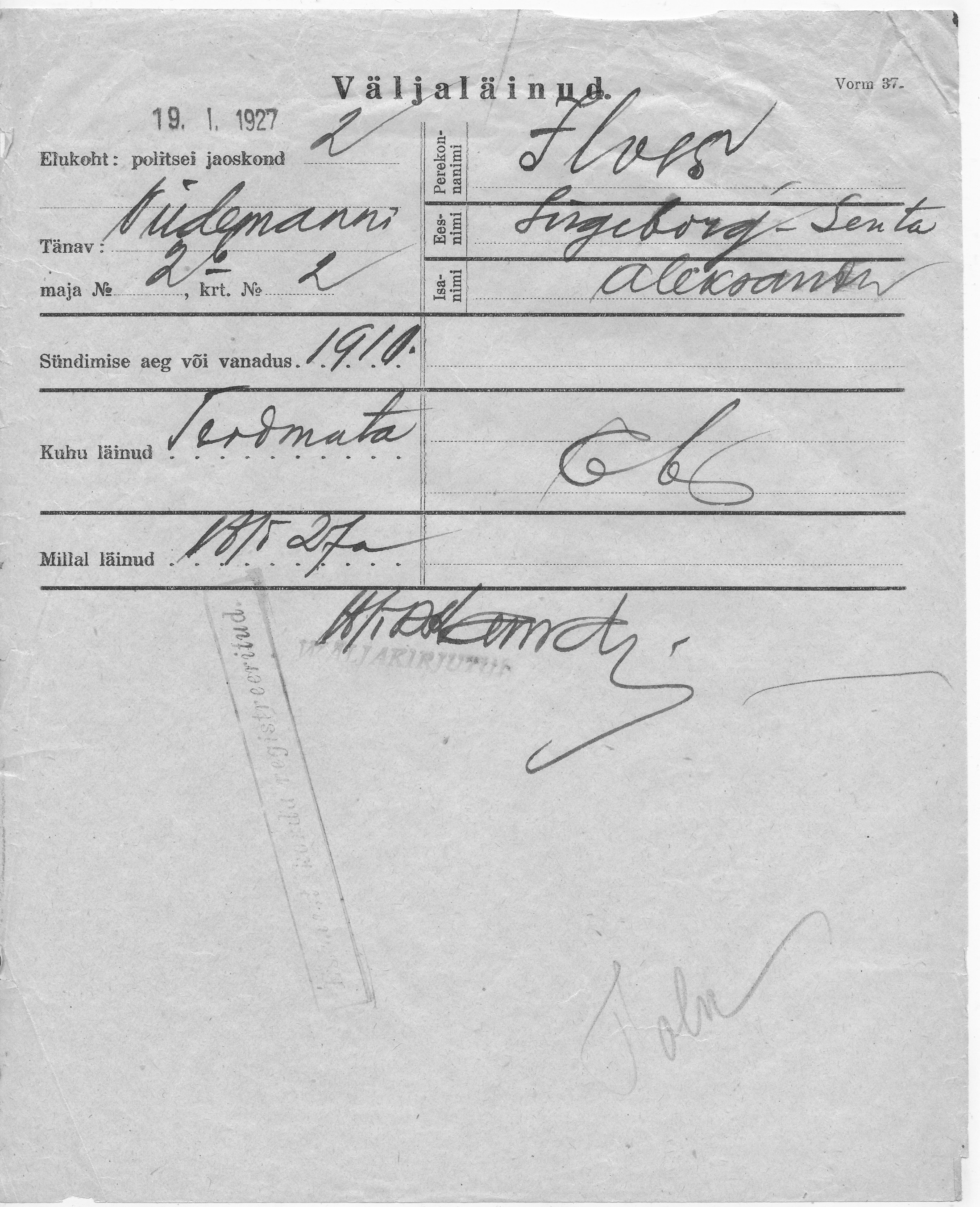 Ilves, Ingeborg-Senta, Aleksander