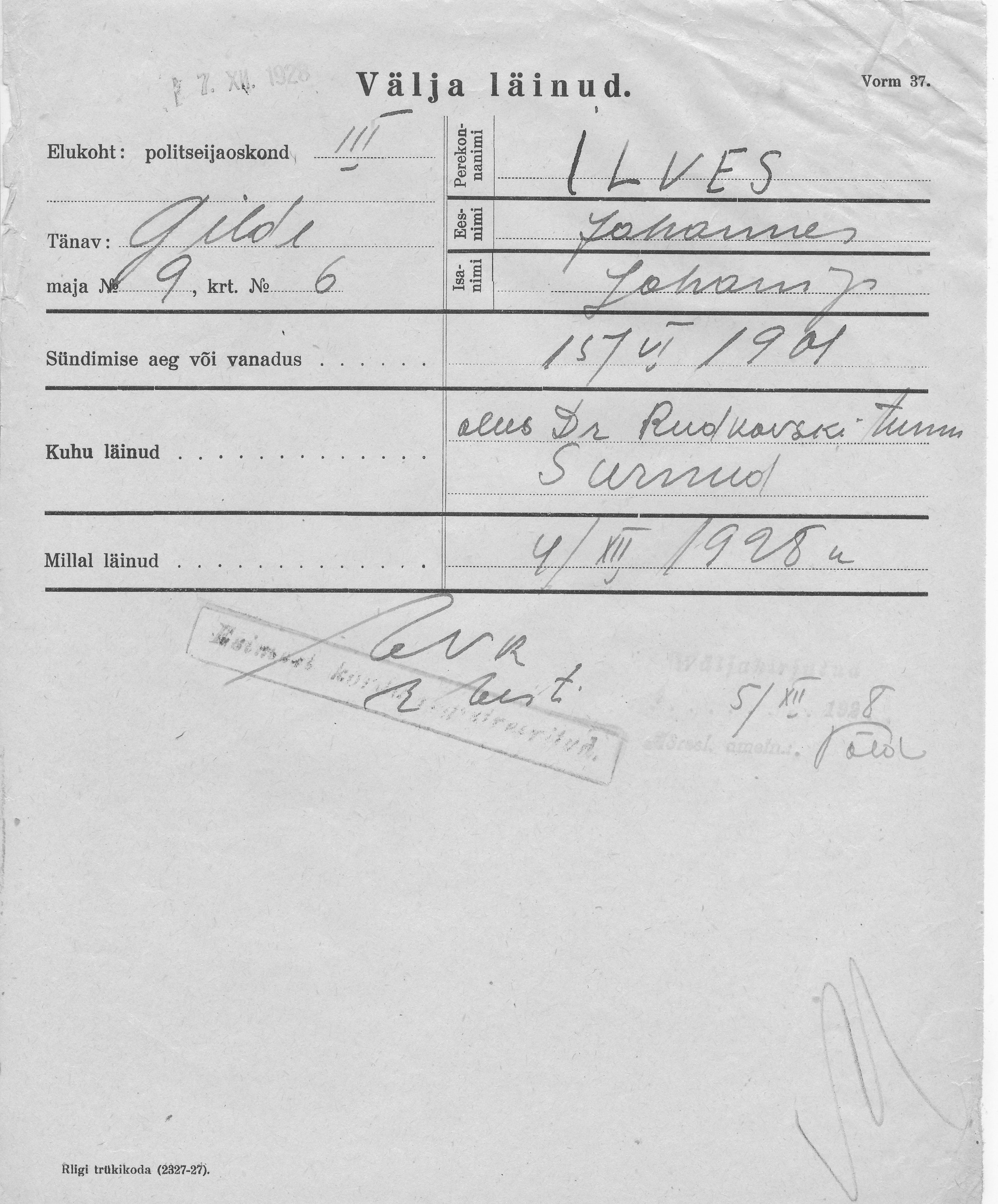 Ilves, Johannes, Johan