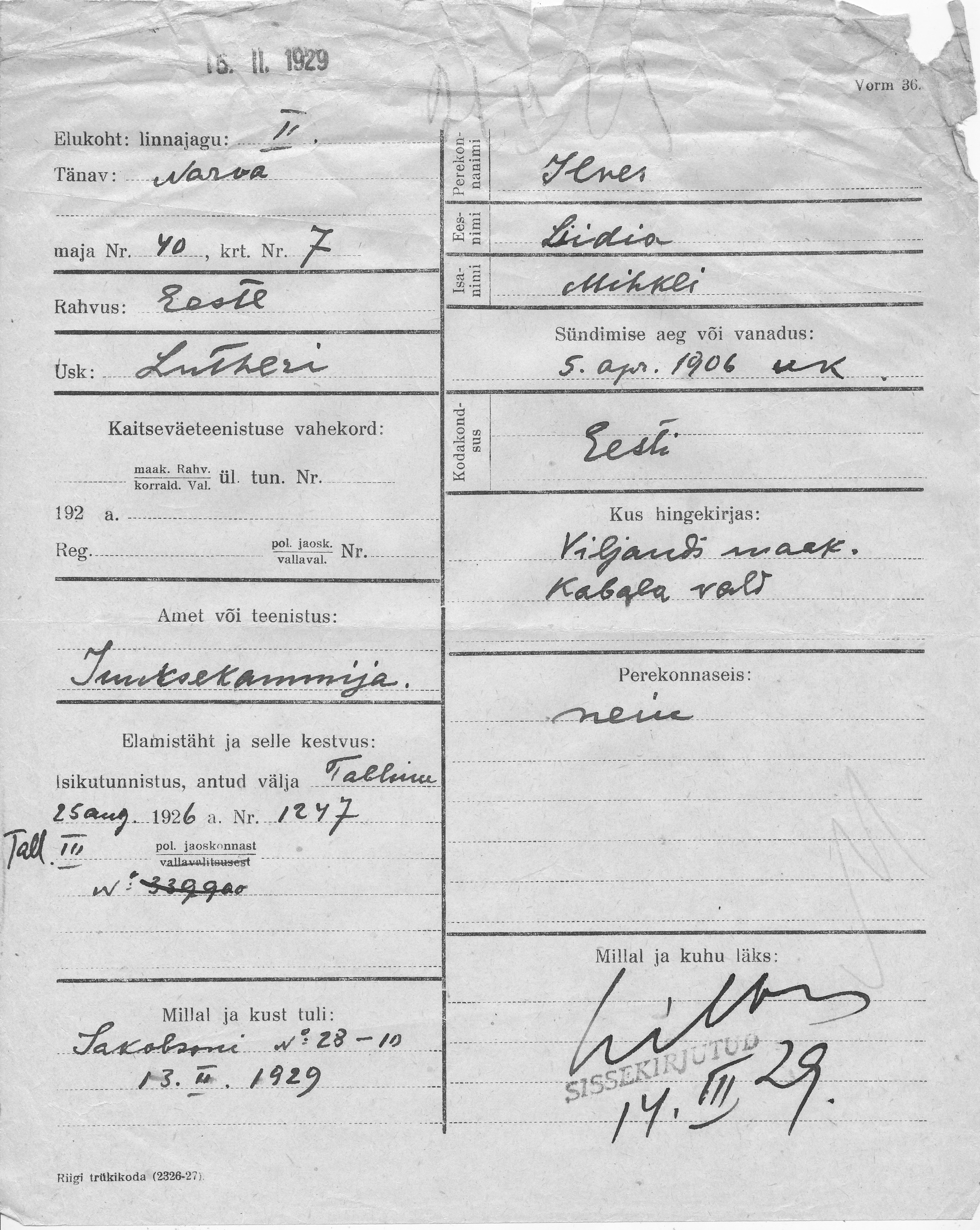 Ilves, Liidia, Mihkel