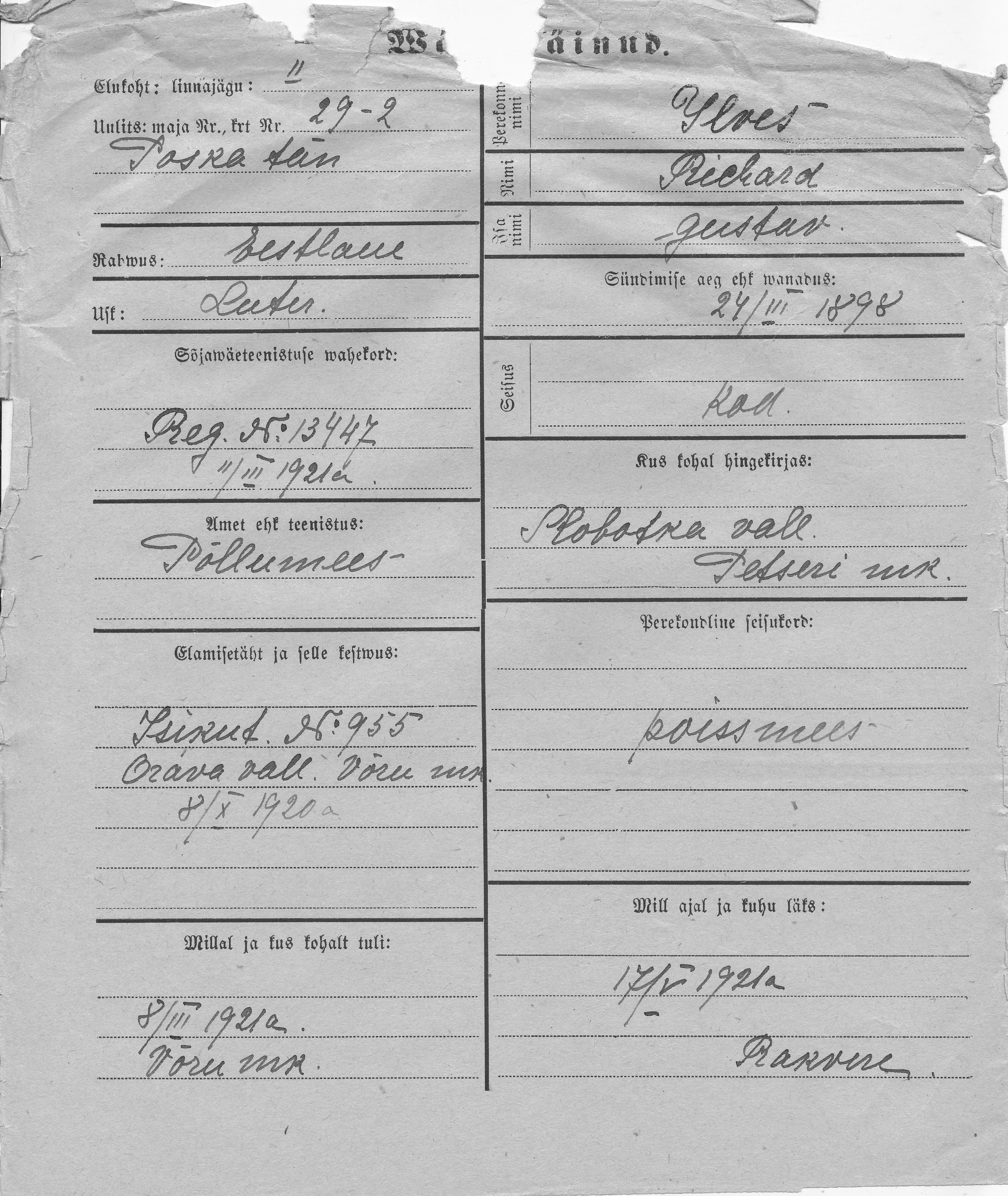 Ilves, Richard, Gustav