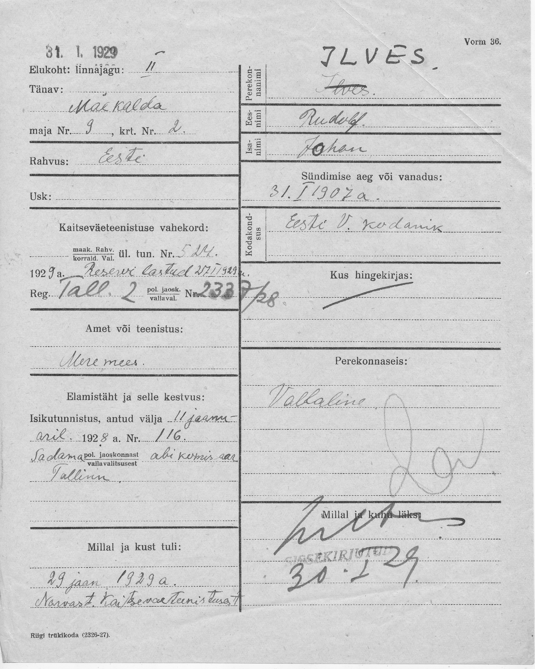 Ilves, Rudolf, Johan