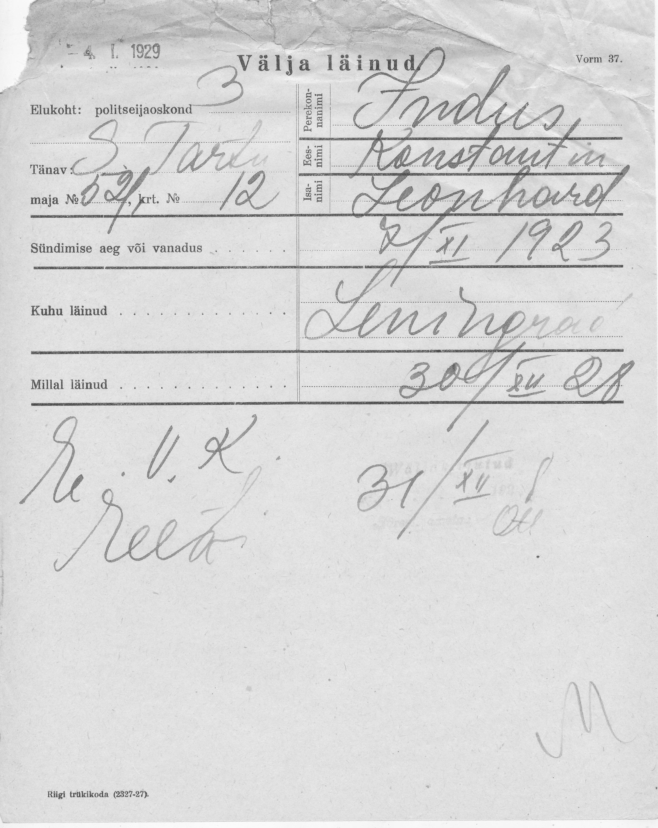 Indus, Konstantin, Leonhard