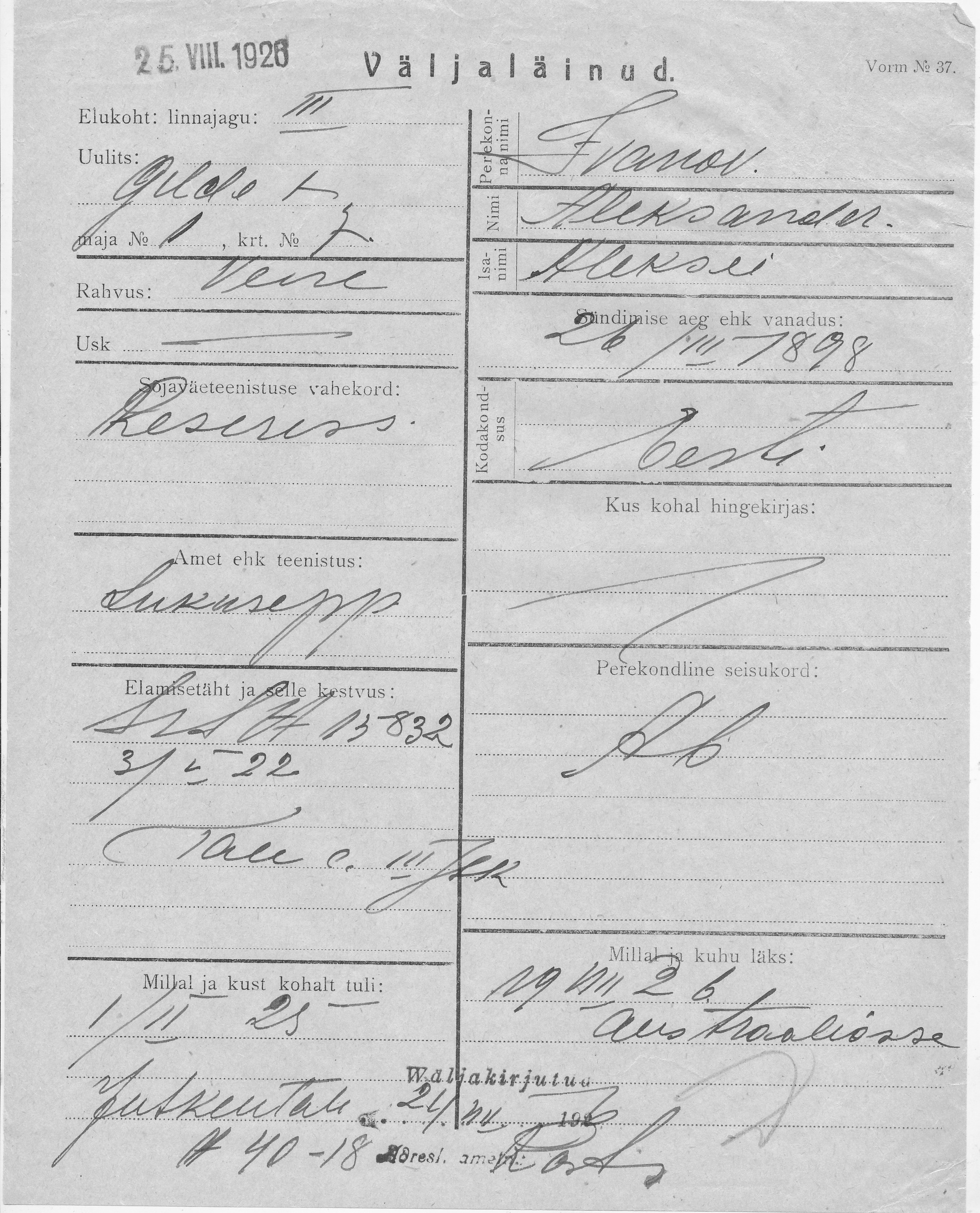 Ivanov, Aleksander, Aleksei