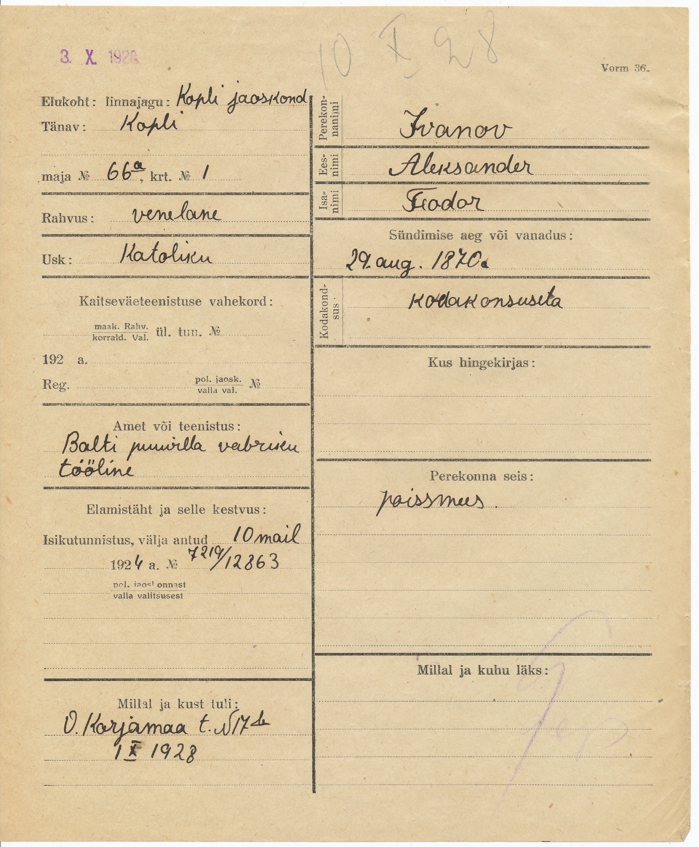 Ivanov, Aleksander, Feodor