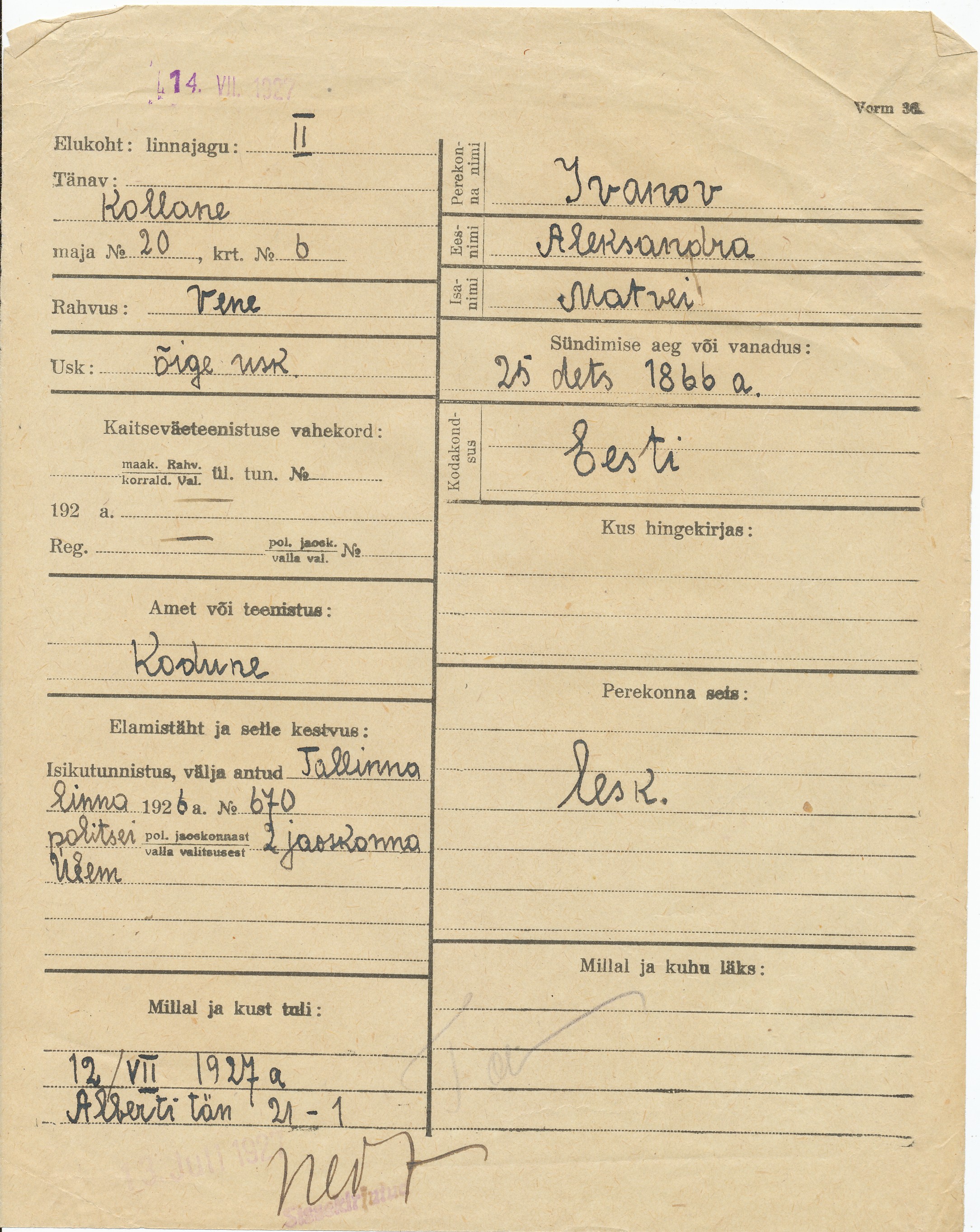 Ivanov, Aleksandra, Matvei