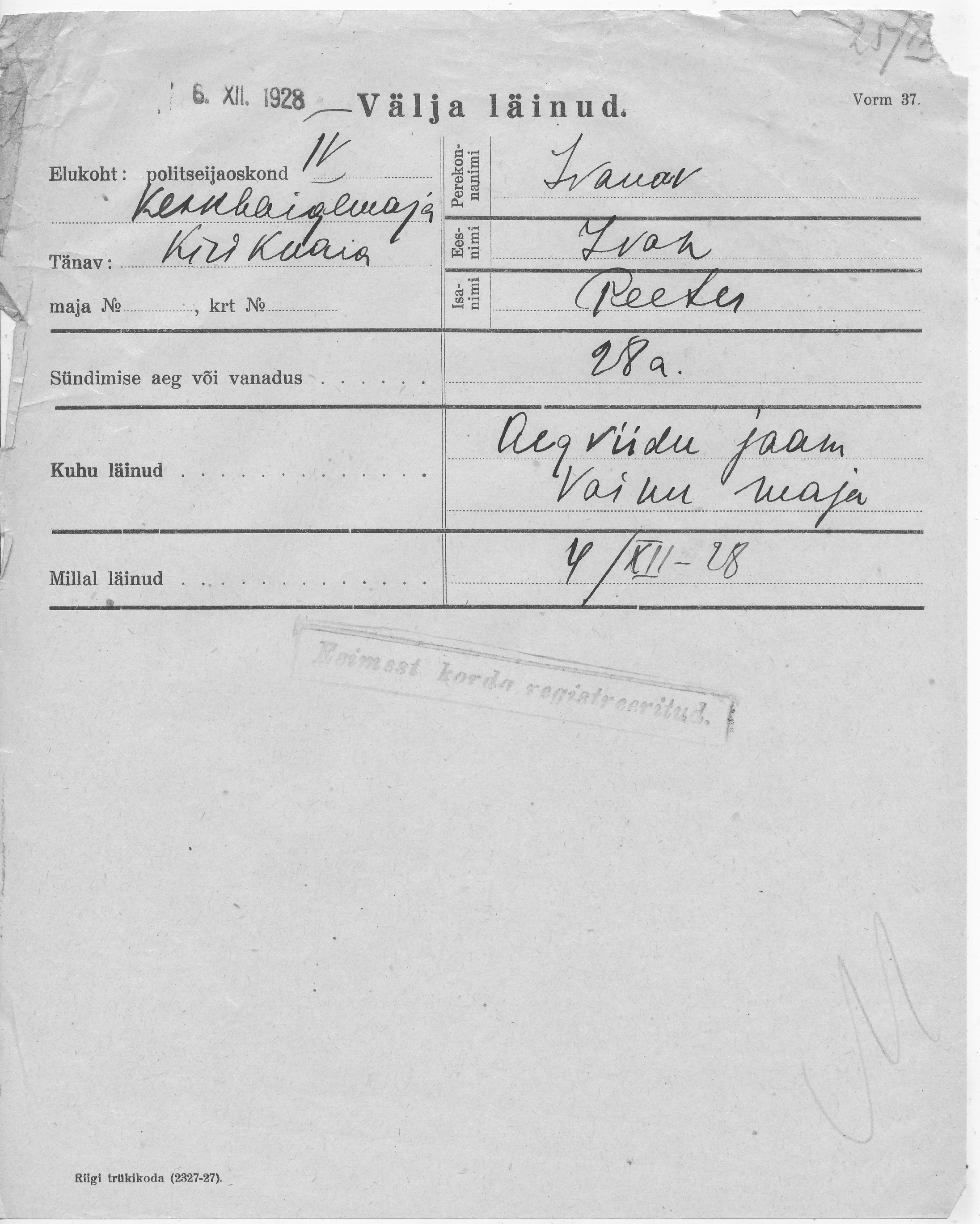 Ivanov, Ivan, Peeter