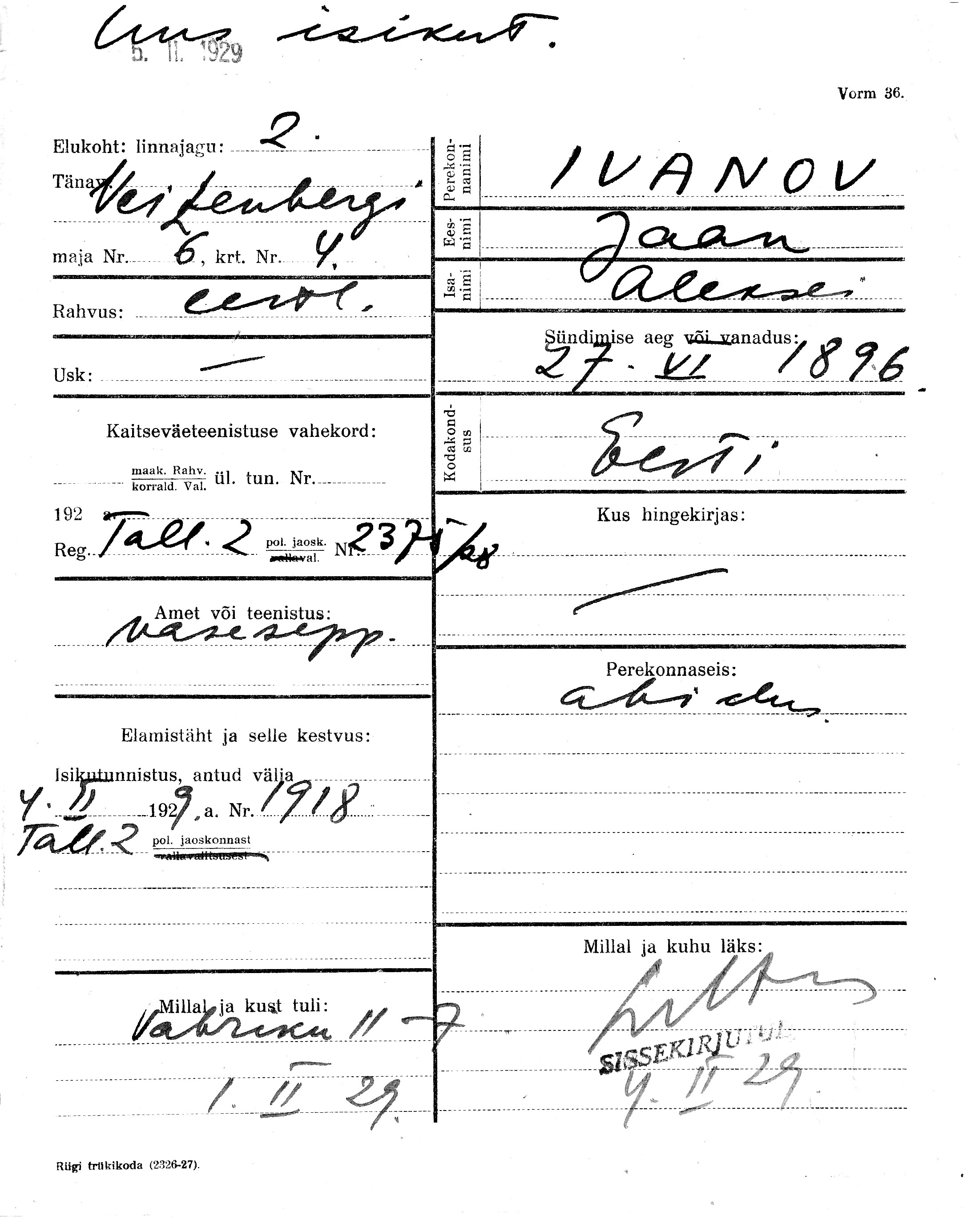 Ivanov, Jaan, Aleksei