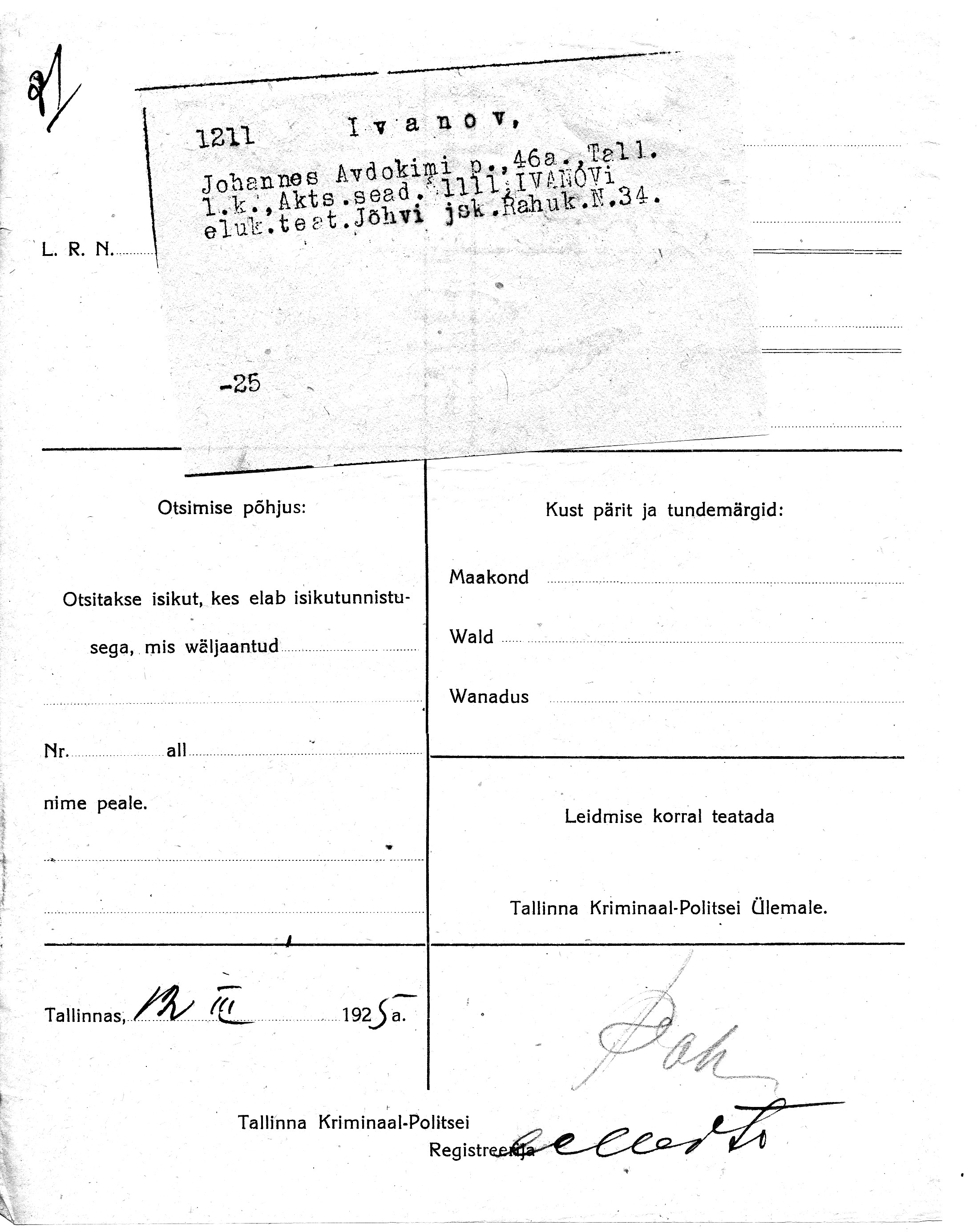 Ivanov, Johannes, Avdokim