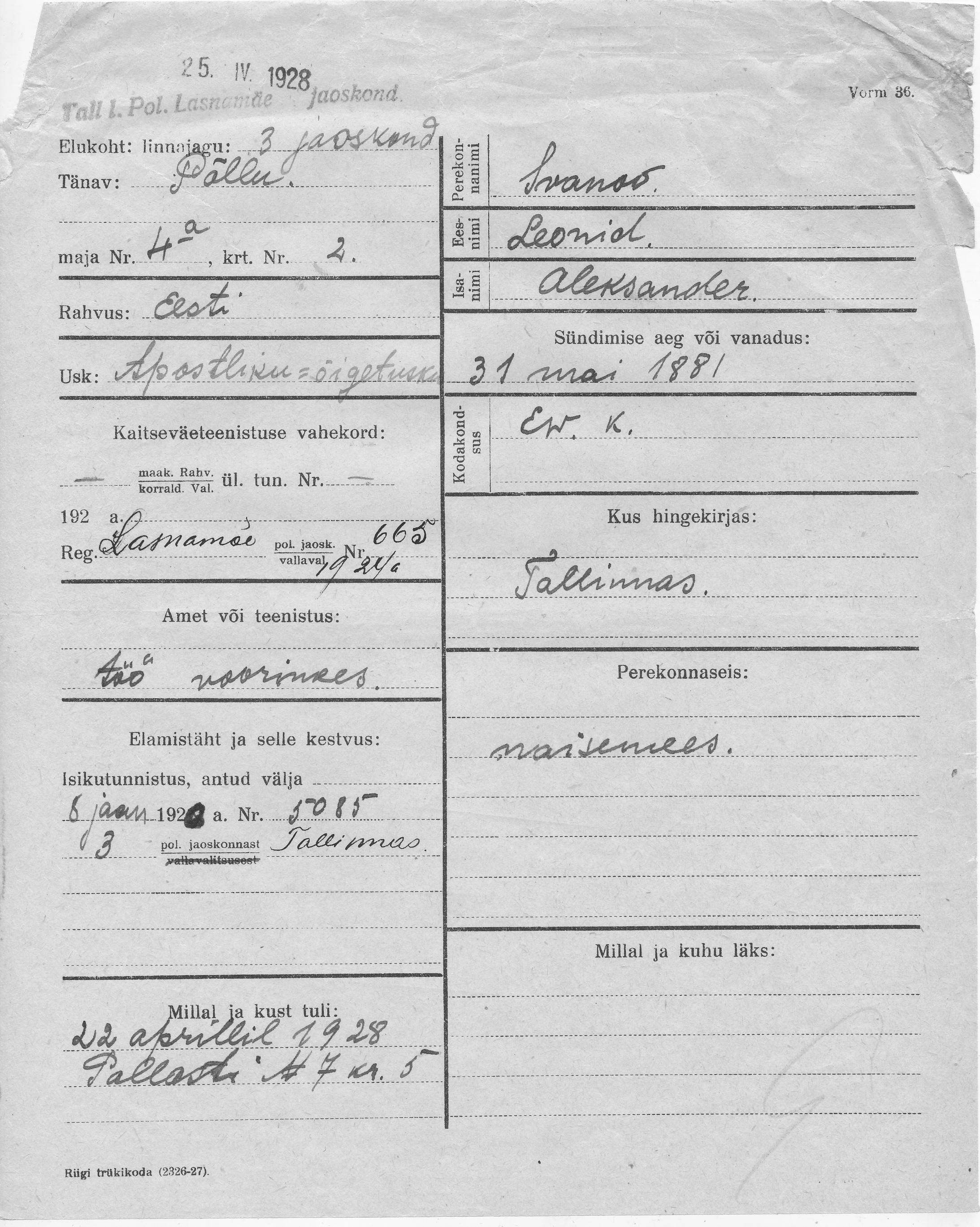 Ivanov, Leonid, Aleksander