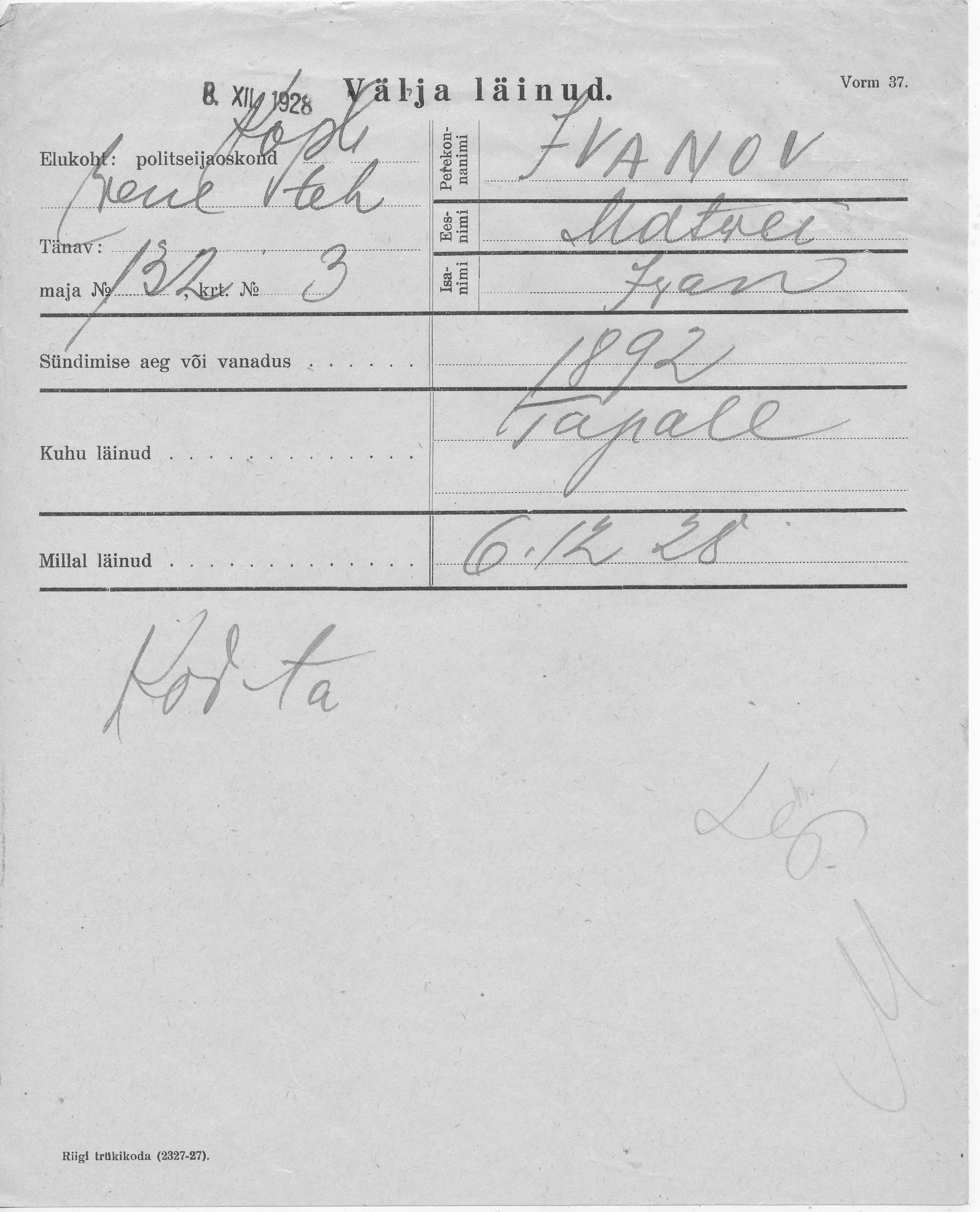 Ivanov, Matwei, Iwan