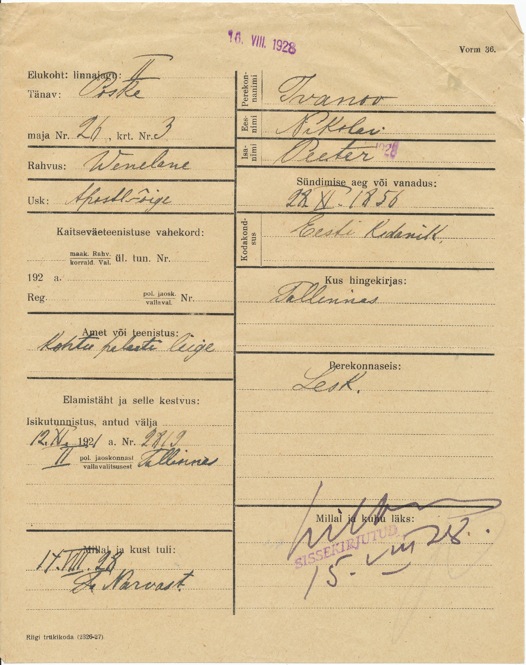 Ivanov, Nikolai, Peeter