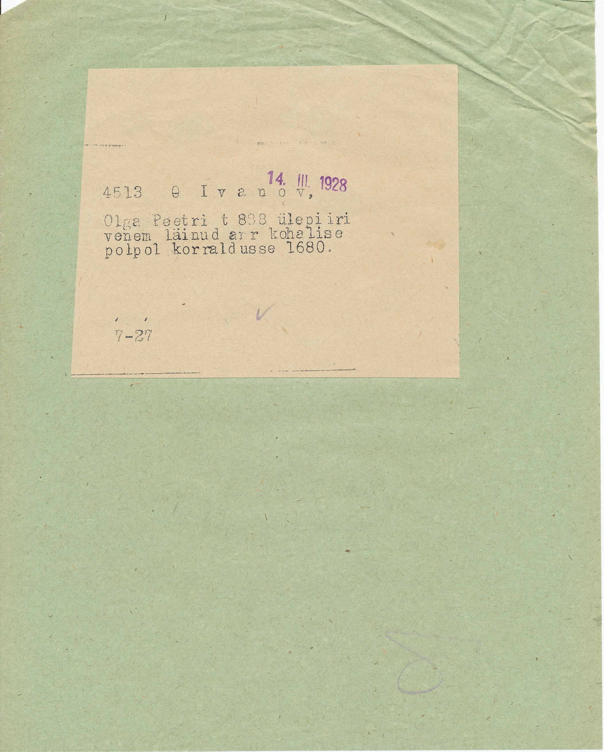 Ivanov, Olga, Peeter