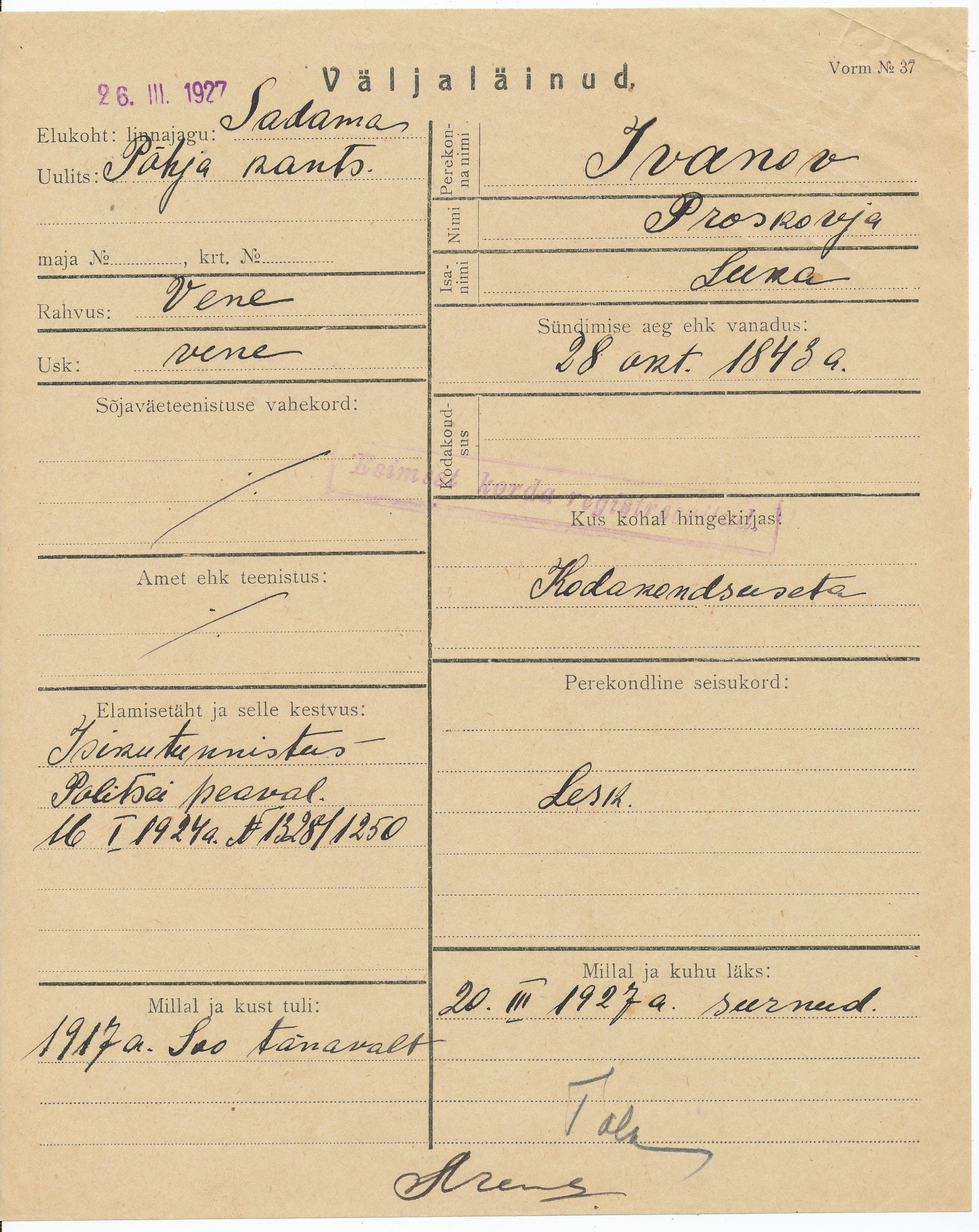 Ivanov, Proskovja, Luka