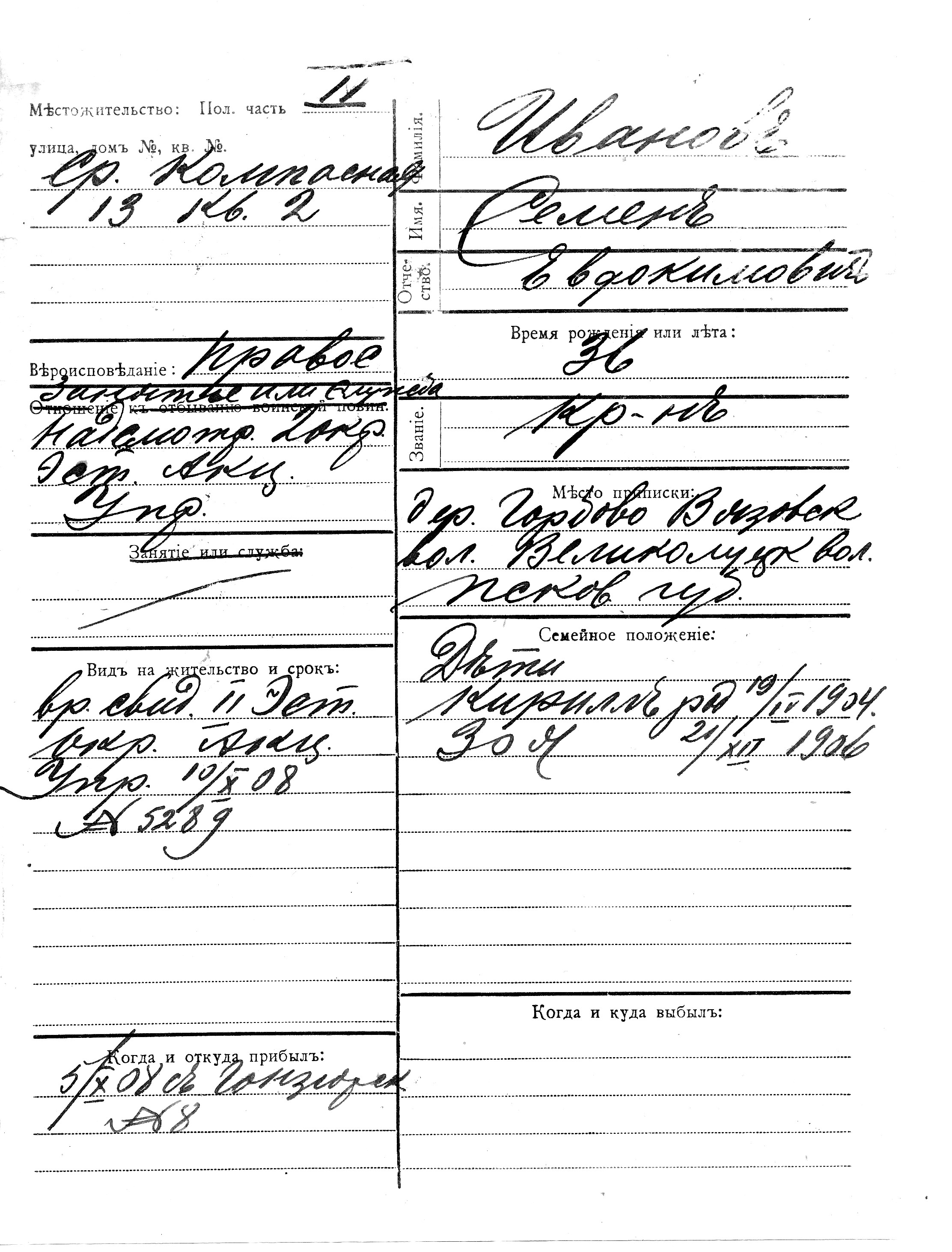 Ivanov, Semen, Jevdokim