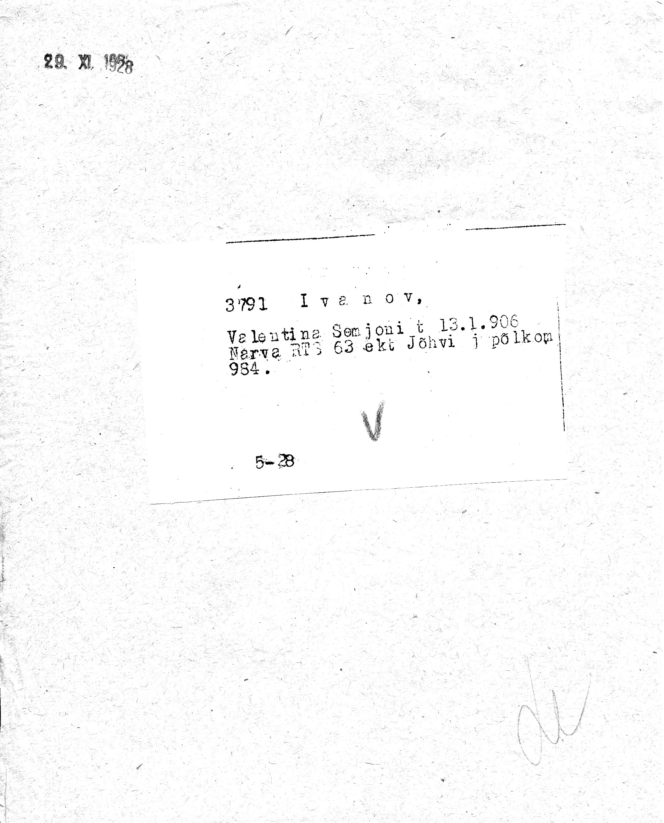 Ivanov, Valentina, Semjon