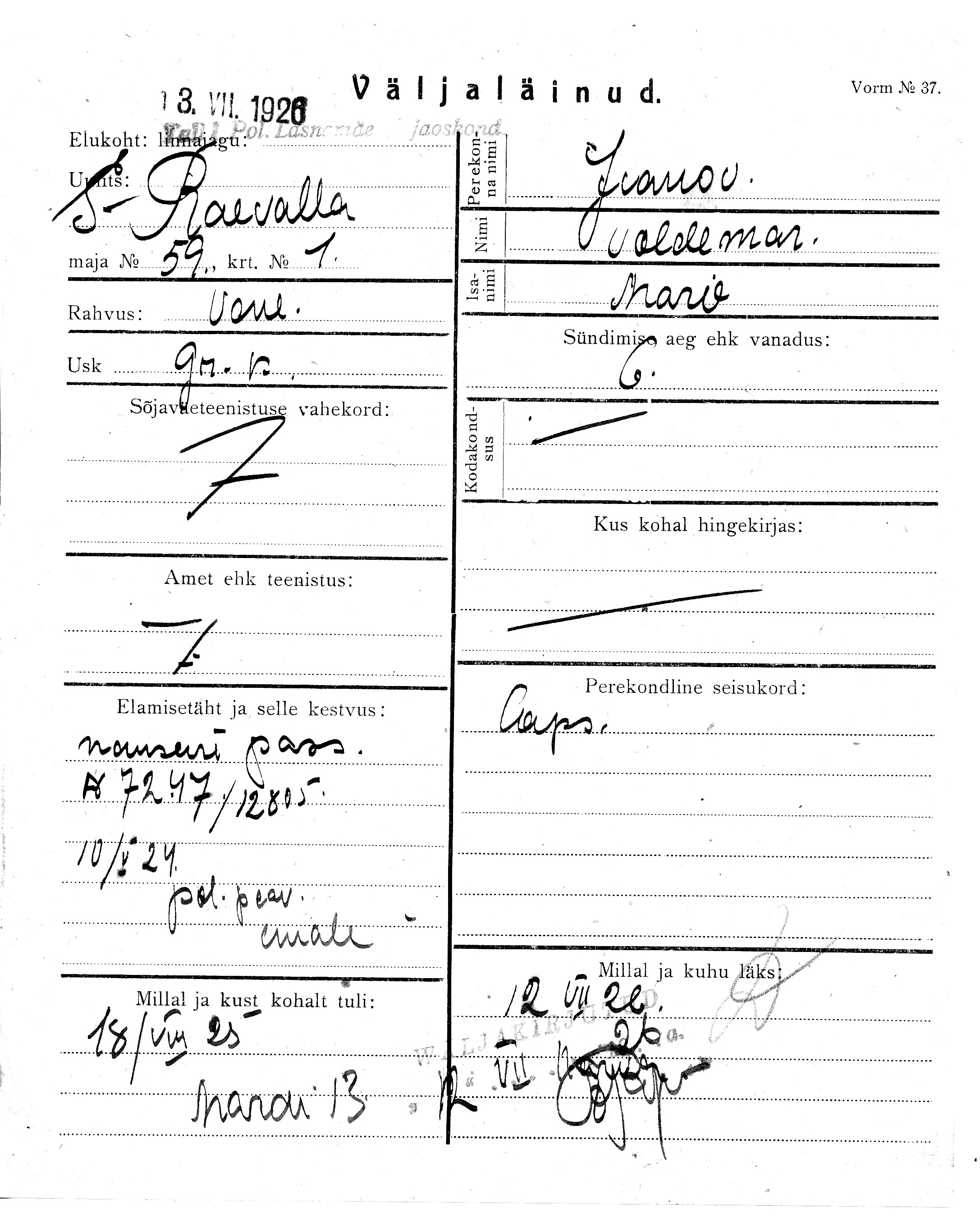 Ivanov, Voldemar, Mari(E)