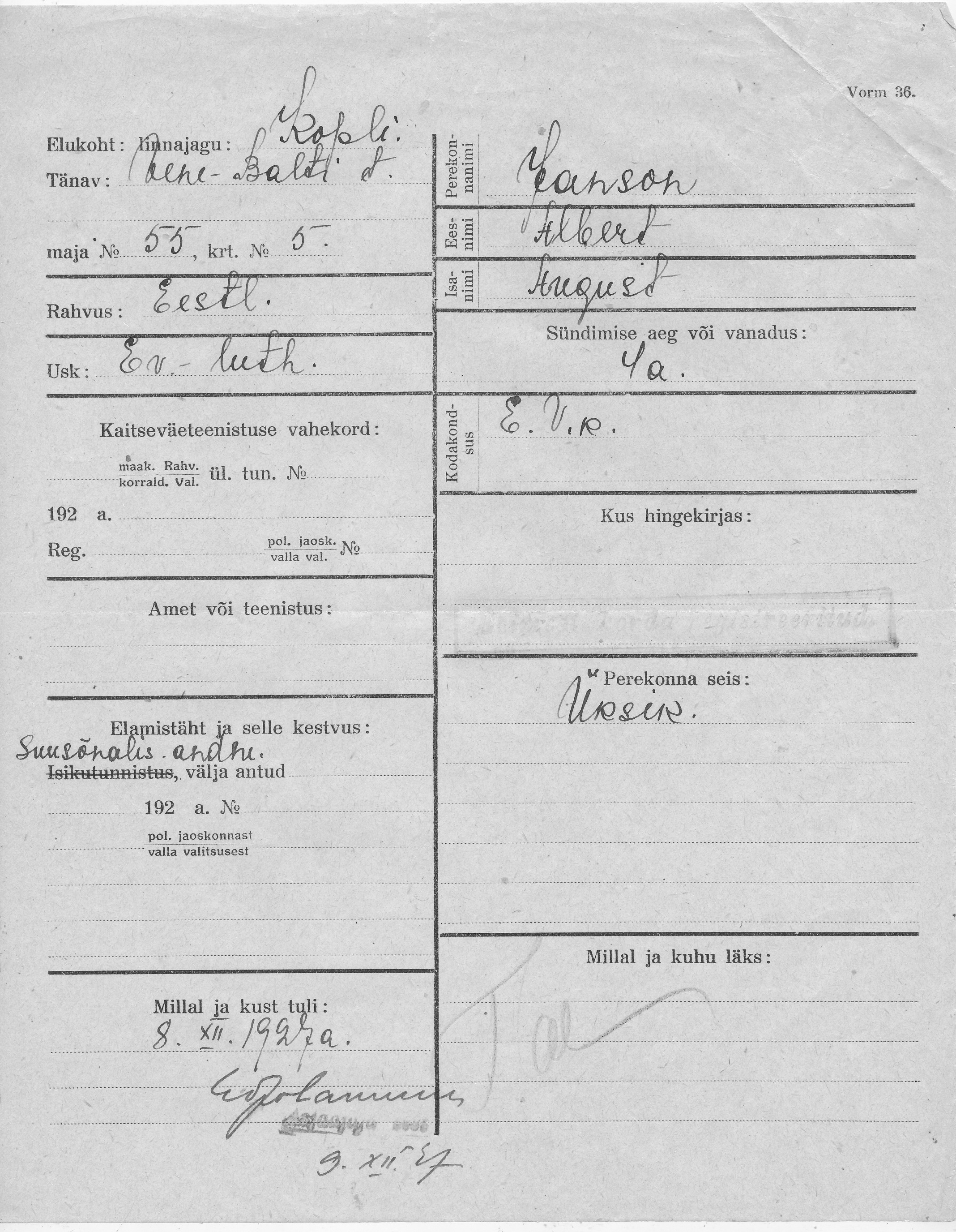 Janson, Albert, August