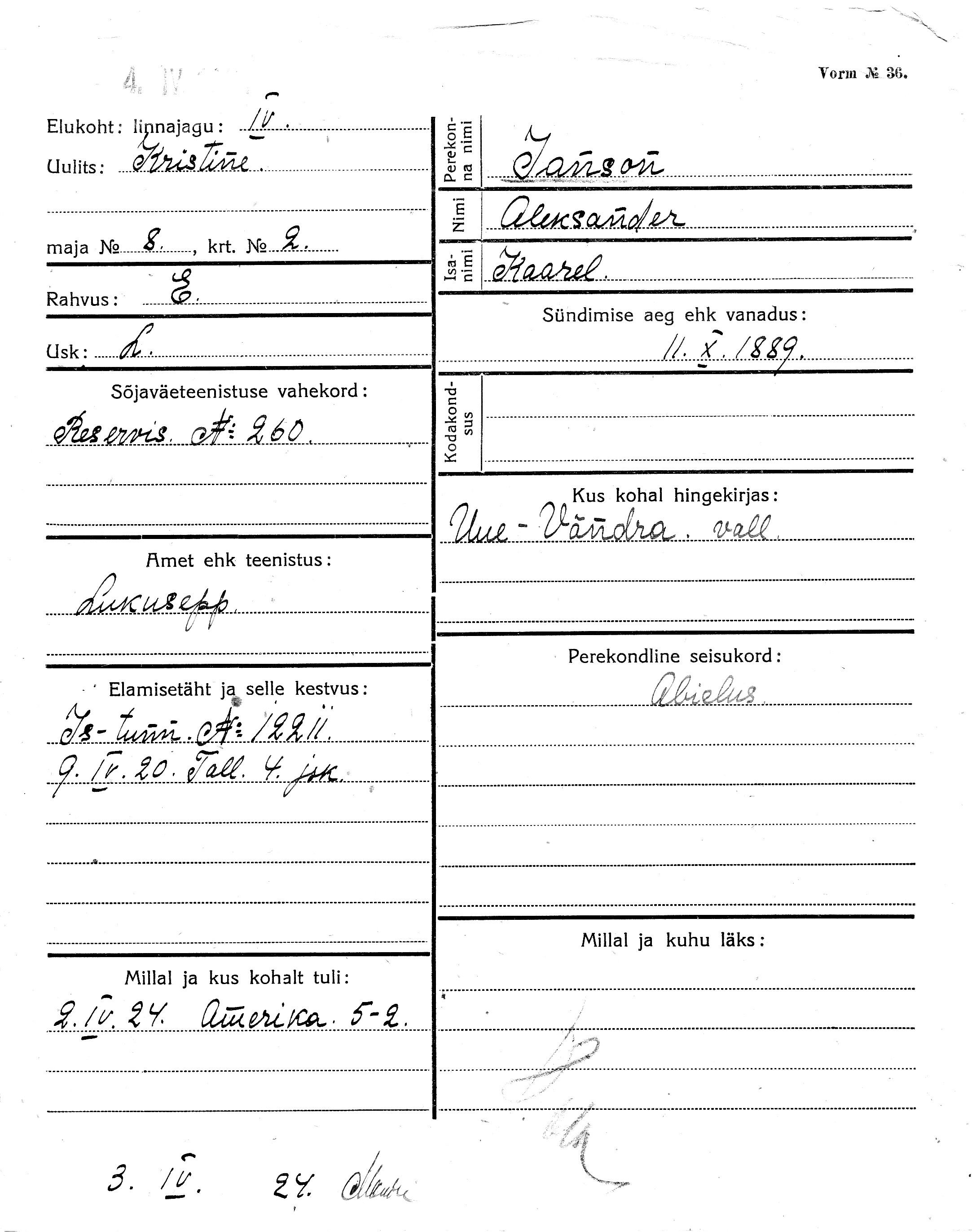 Janson, Aleksander, Kaarel