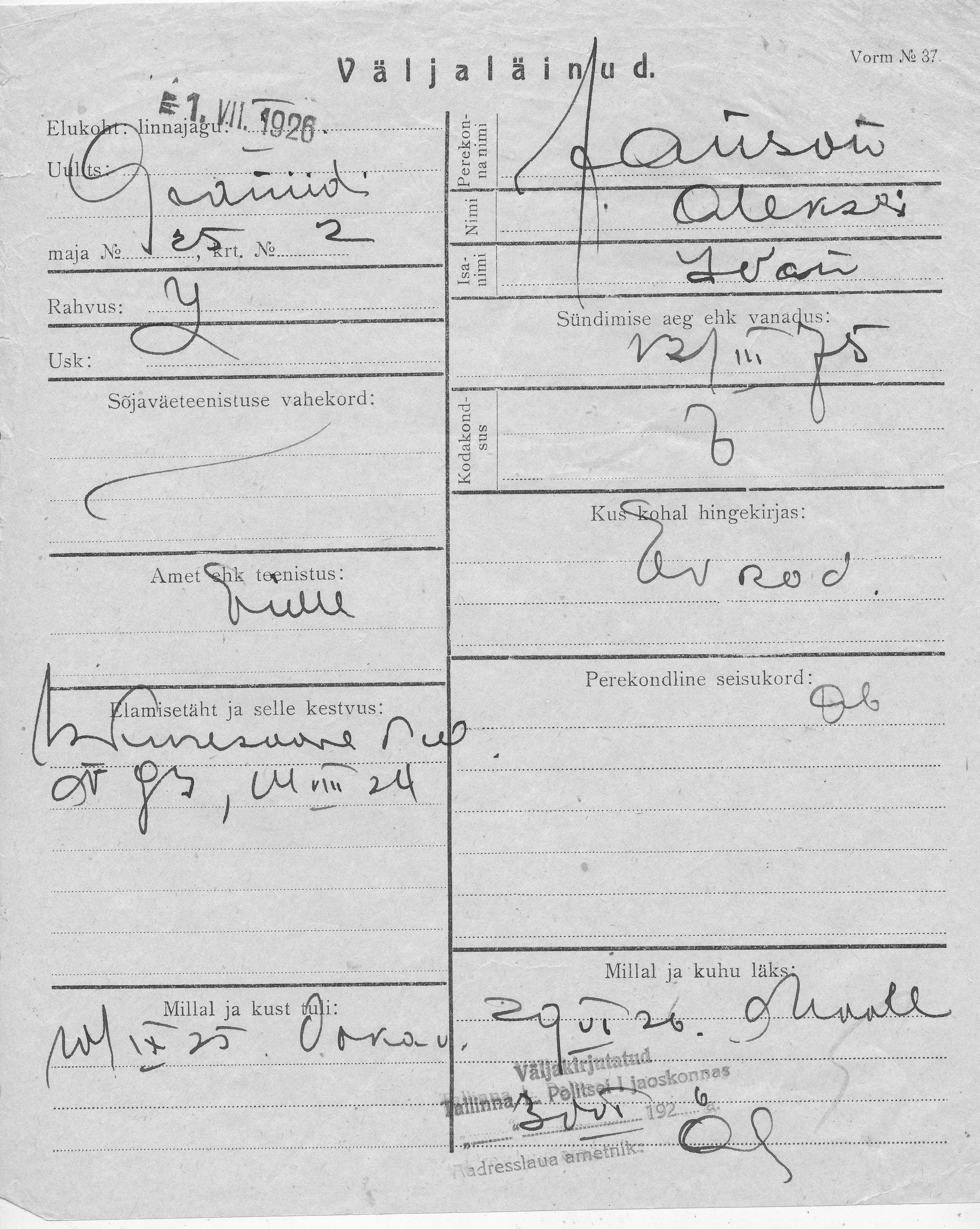 Janson, Aleksei, Ivan