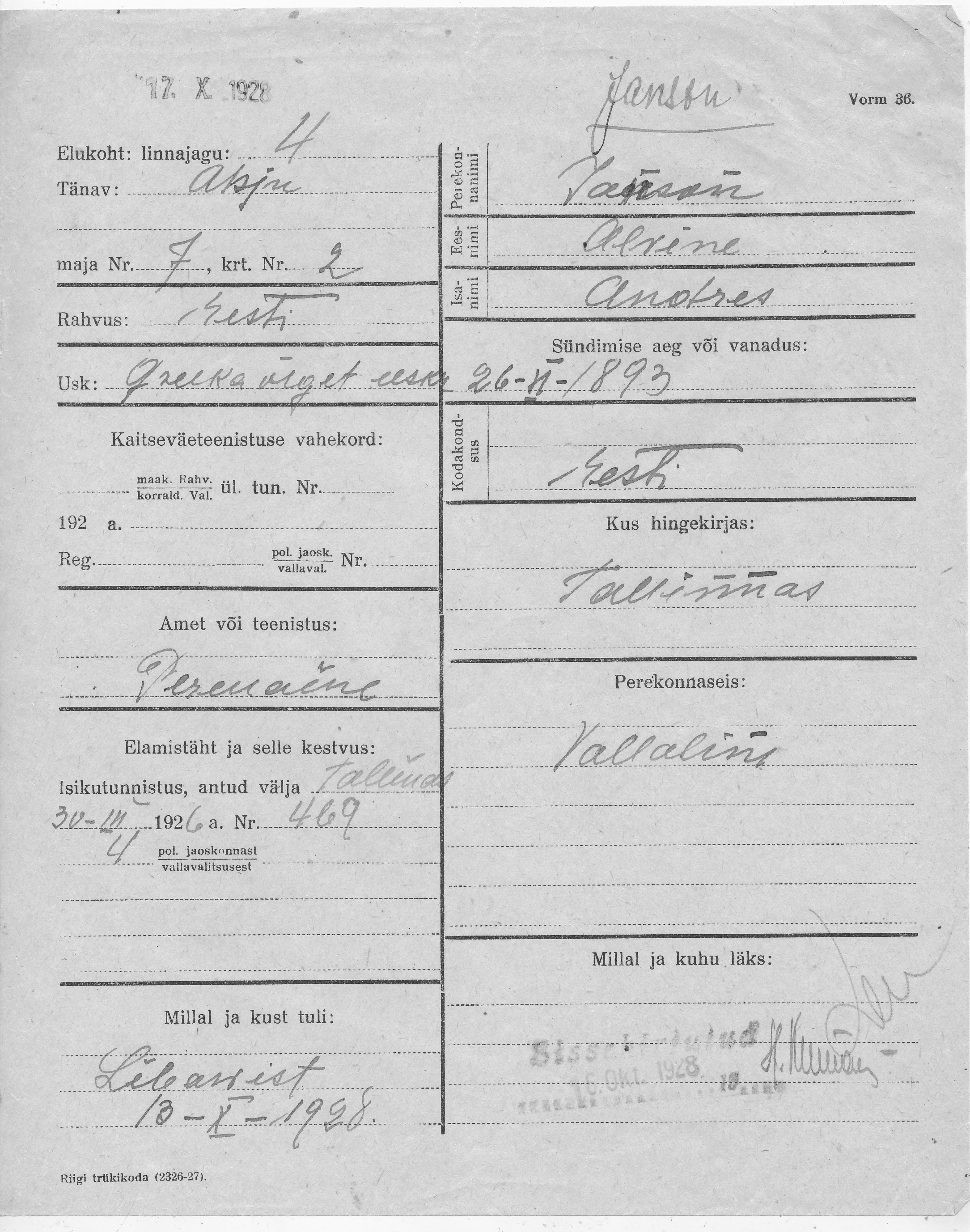 Janson, Alvine, Andres