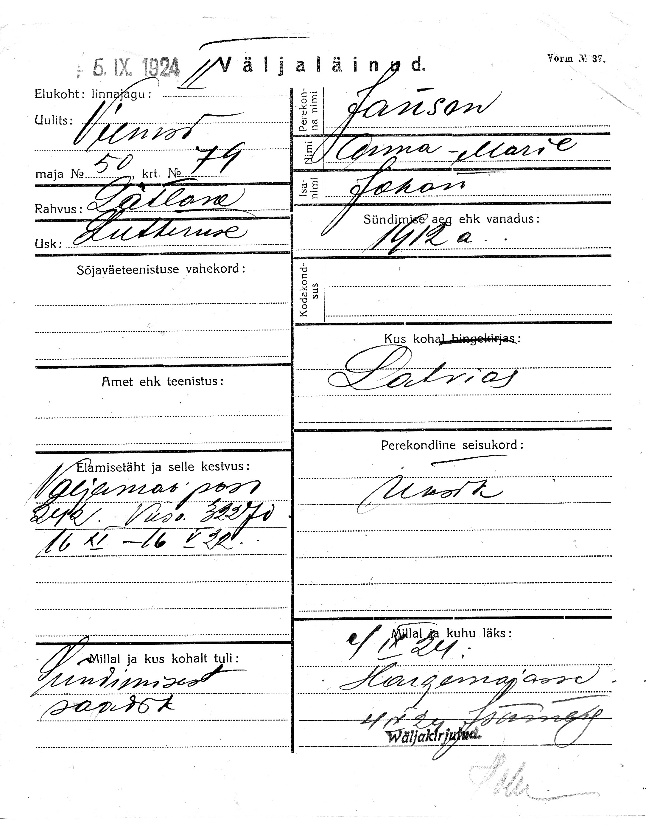 Janson, Anna-Marie, Johan