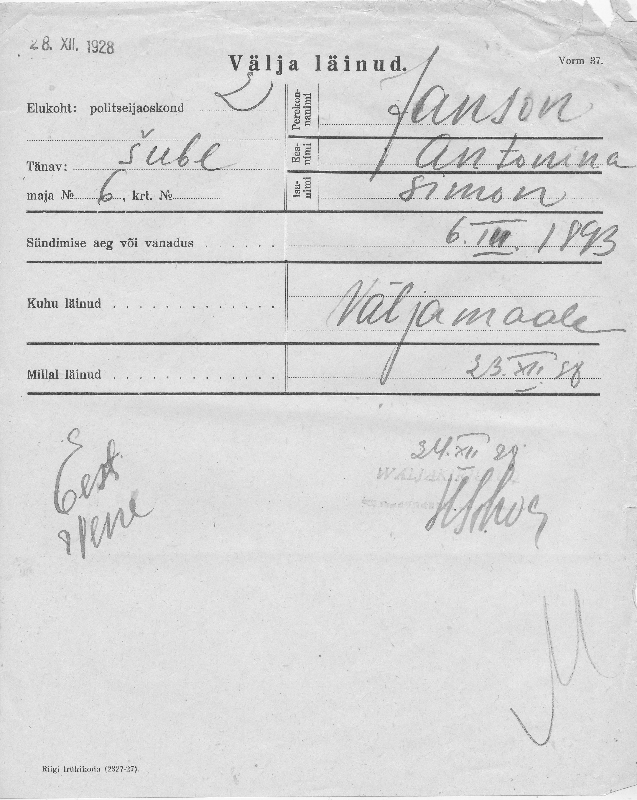 Janson, Antonina, Simon